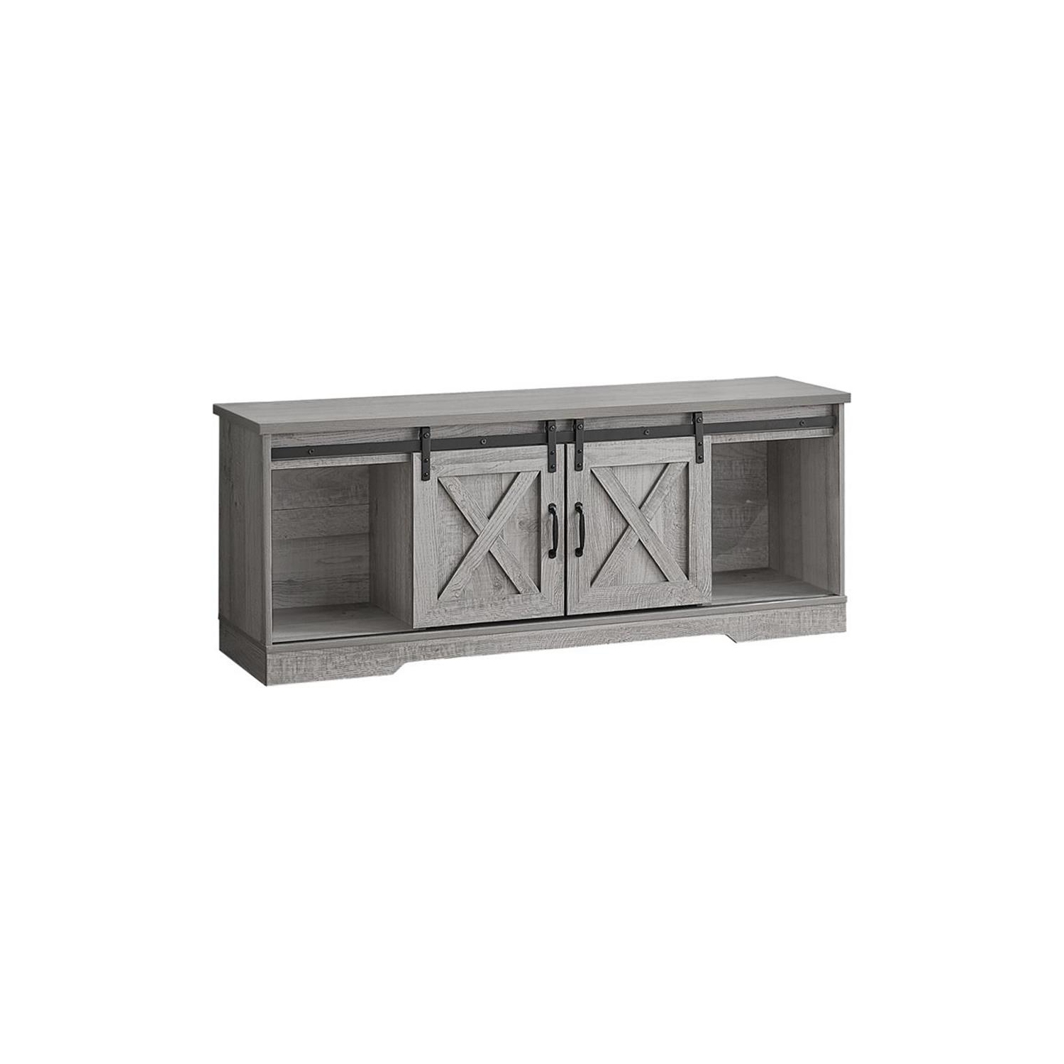 Monarch Specialties I 2747 Tv Stand - 60" Long / Grey With 2 Sliding Doors