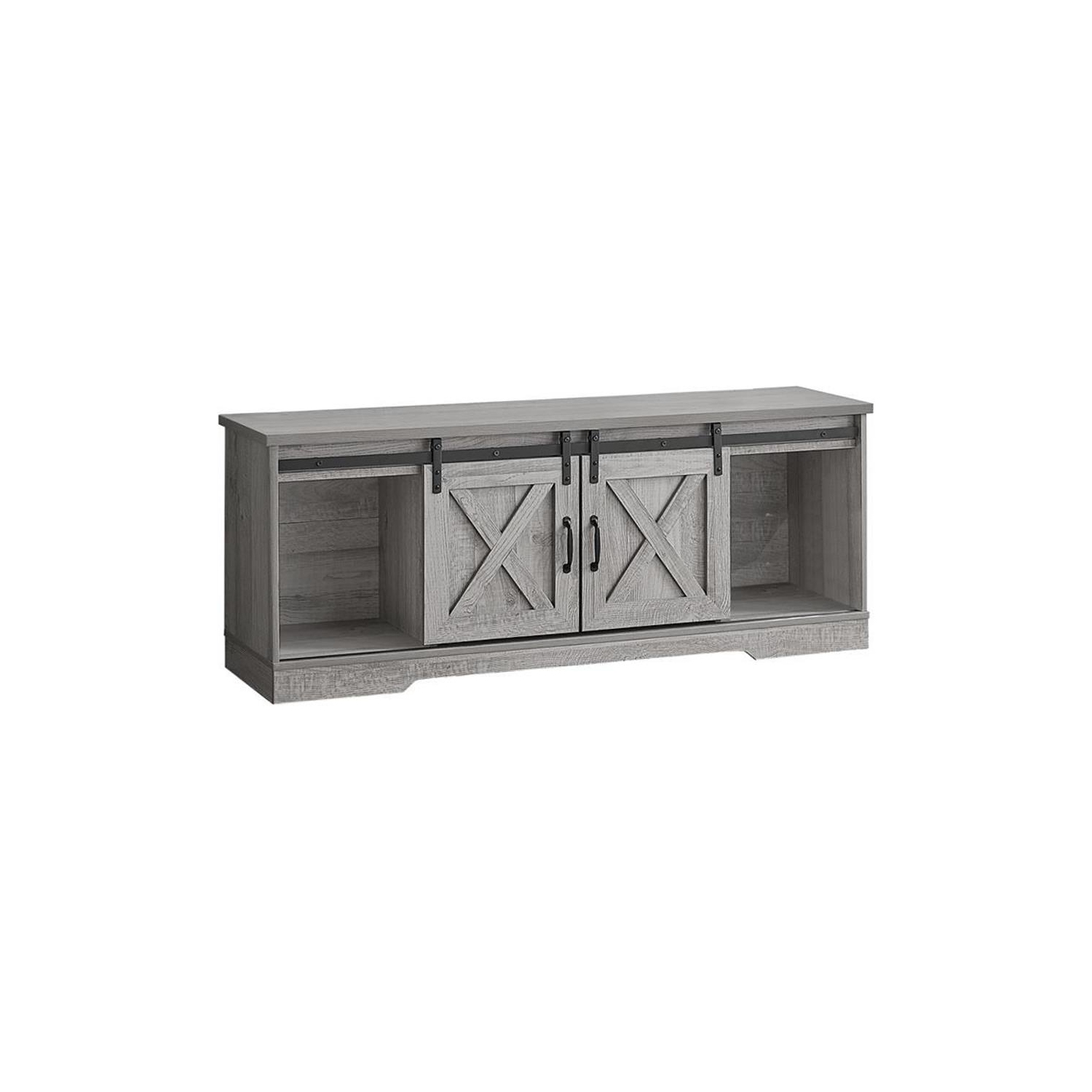 Monarch Specialties I 2747 Tv Stand - 60" Long / Grey With 2 Sliding Doors