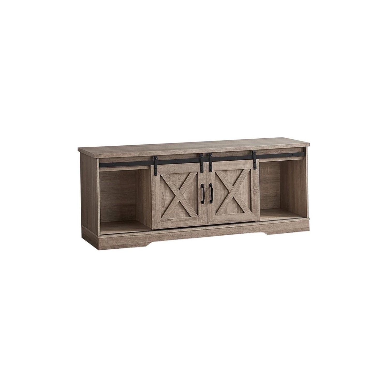 Monarch Specialties I 2746 Meuble Tv - 60" de Long / Taupe Foncé Avec 2 Portes Coulissantes
