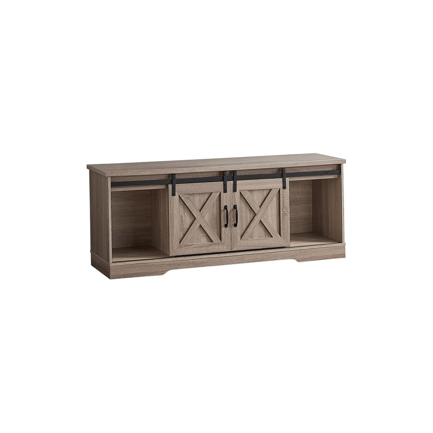 Monarch Specialties I 2746 Meuble Tv - 60" de Long / Taupe Foncé Avec 2 Portes Coulissantes