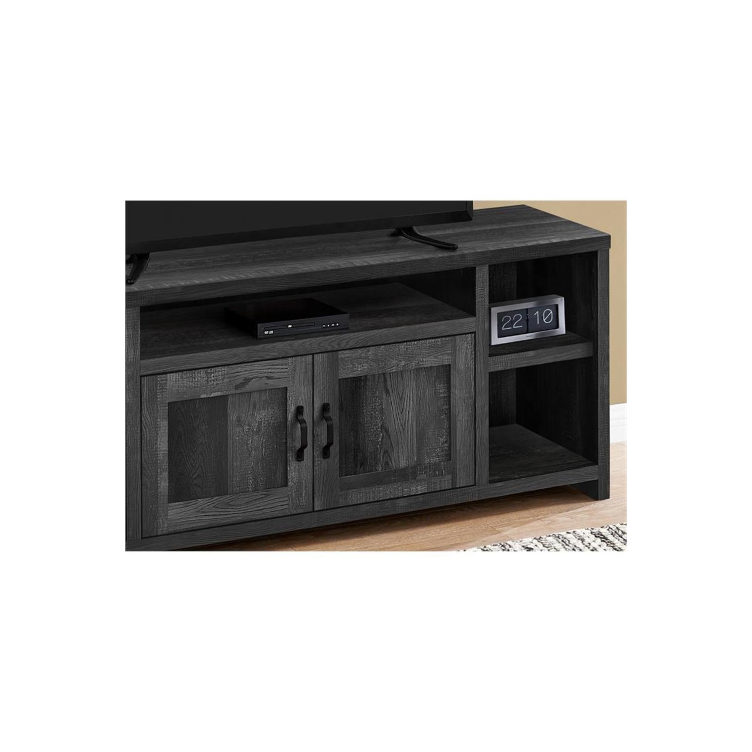 Monarch Specialties I 2743 Meuble Tv - 60" de Long / Faux Bois Noir