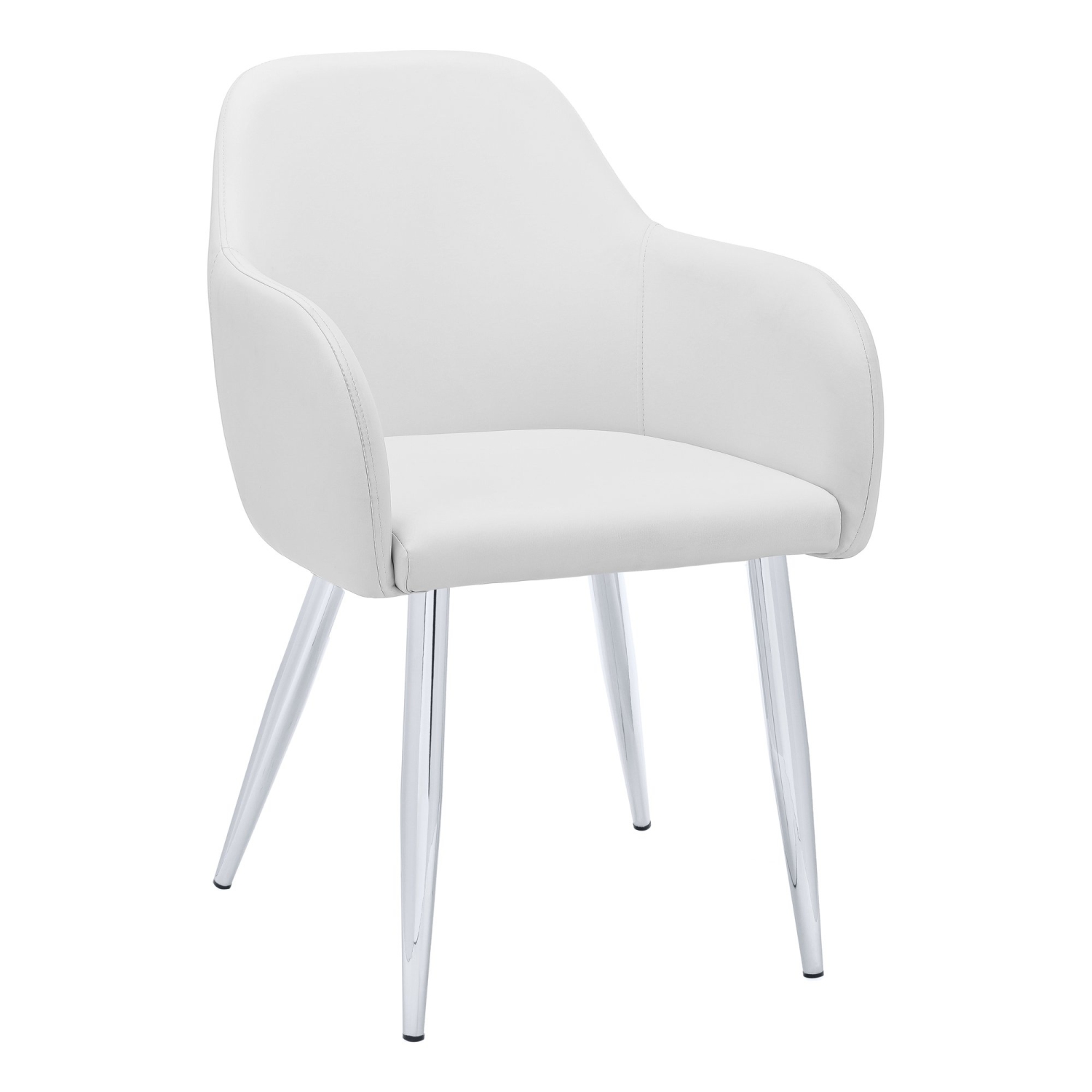 Monarch Specialties I 1190 Dining Chair - 2pcs / 33" High / White Leather-look / Chrome