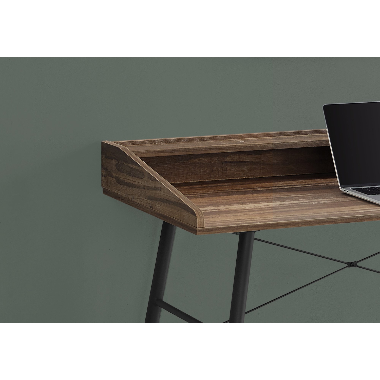 Monarch Specialties I 7538 Computer Desk - 48" Long / Brown Reclaimed Wood / Black Metal