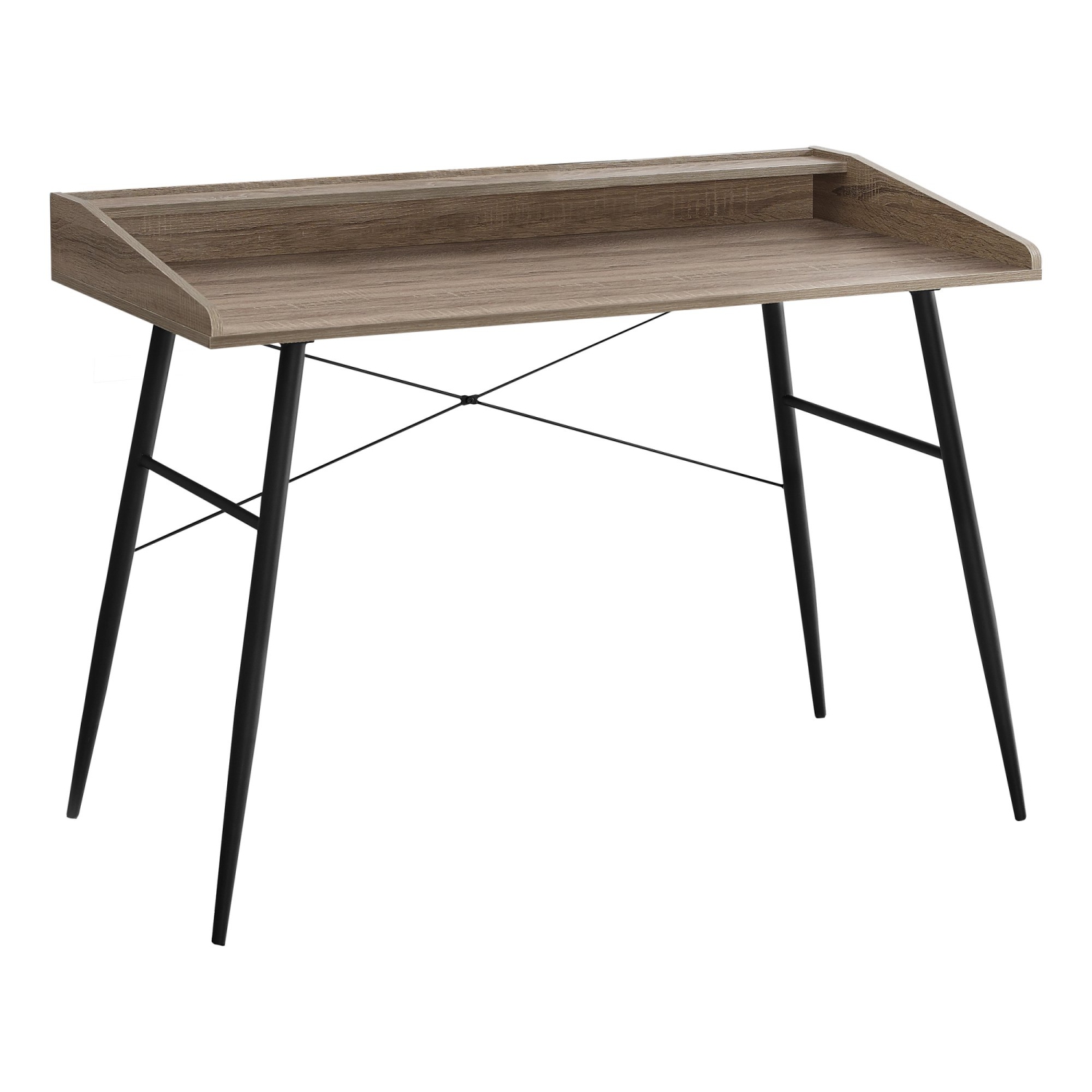 Monarch Specialties I 7536 Computer Desk - 48" Long / Dark Taupe / Black Metal