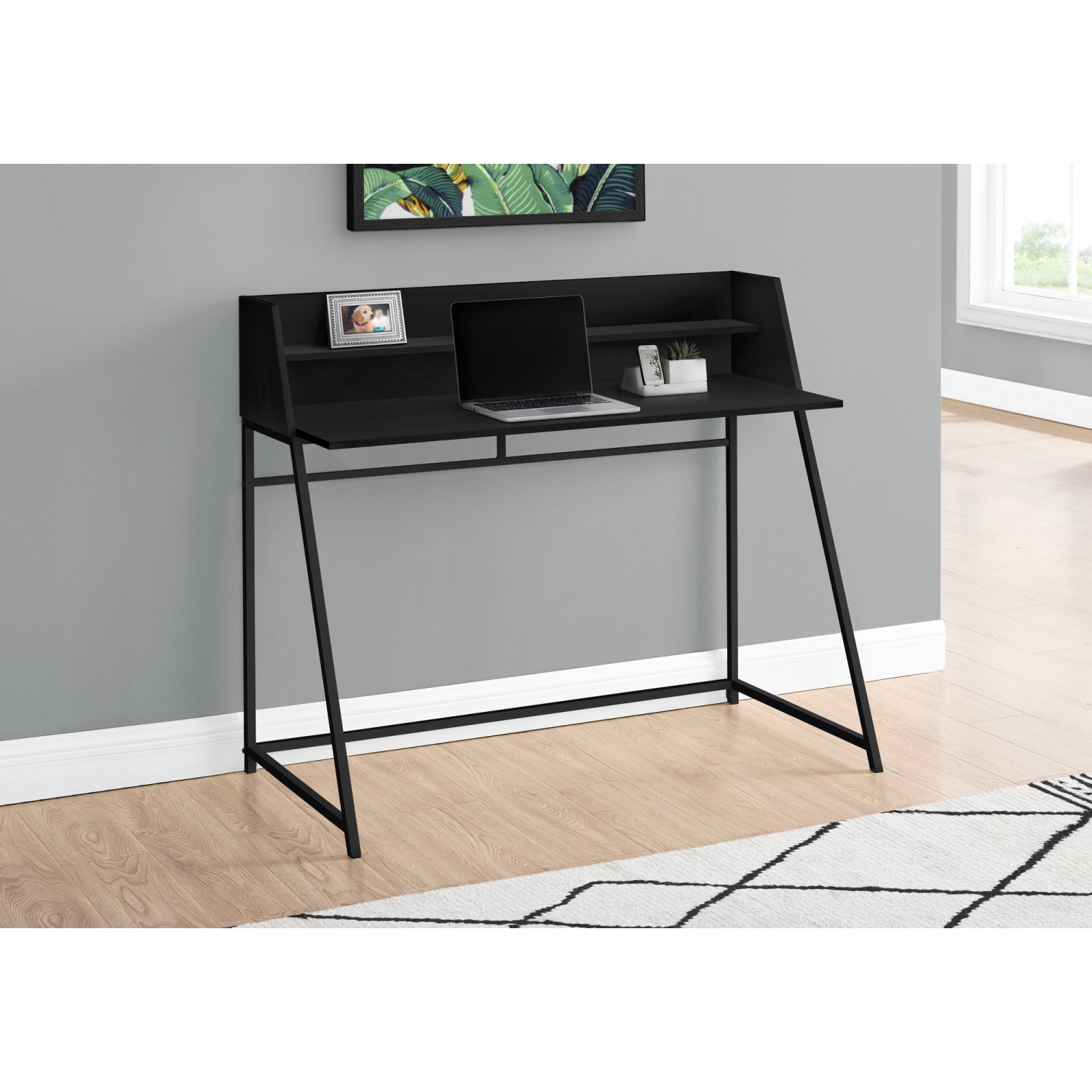 Monarch Specialties I 7547 Computer Desk - 48" Long / Black / Black Metal