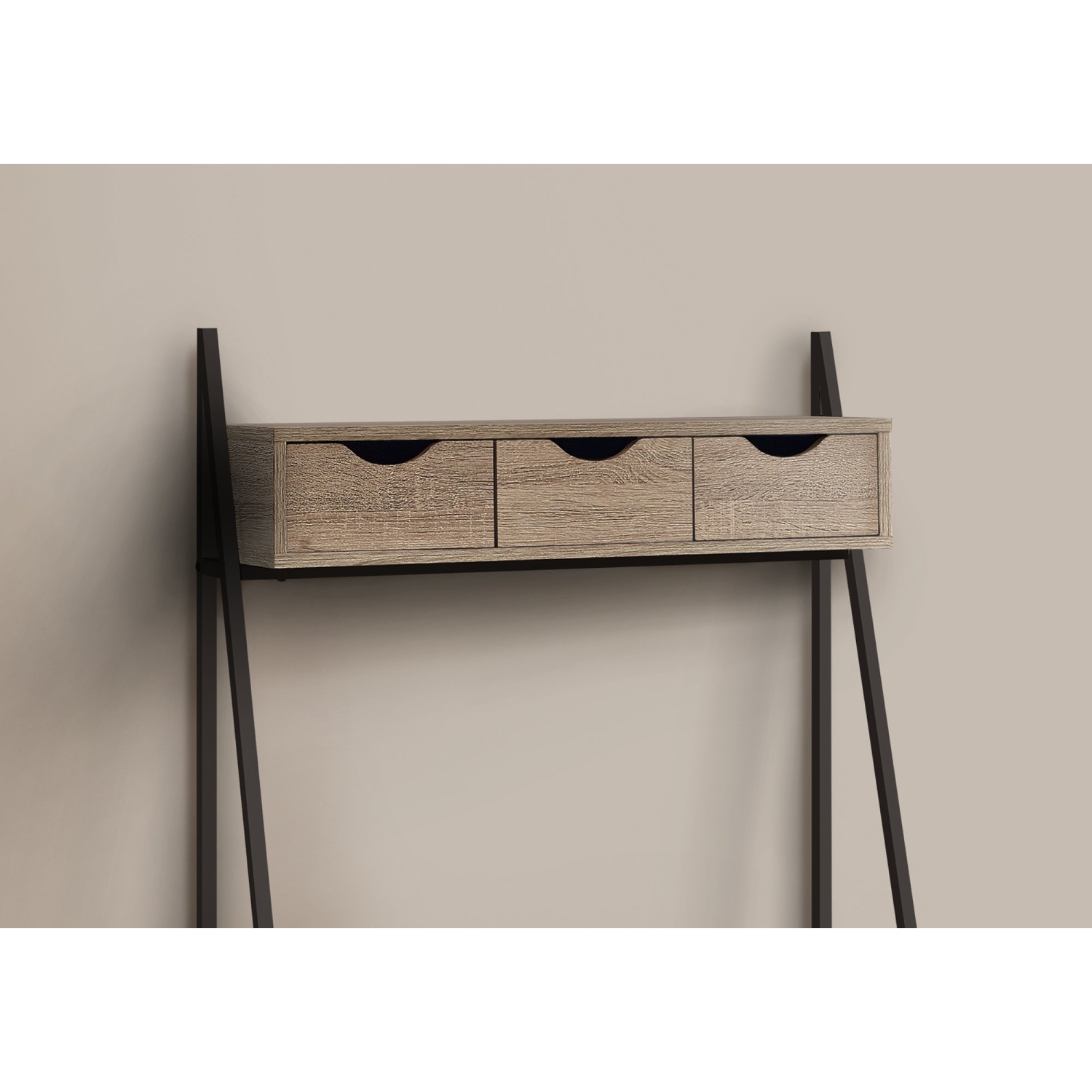 Monarch Specialties I 7332 Computer Desk - 32" Long / Dark Taupe / Black Metal