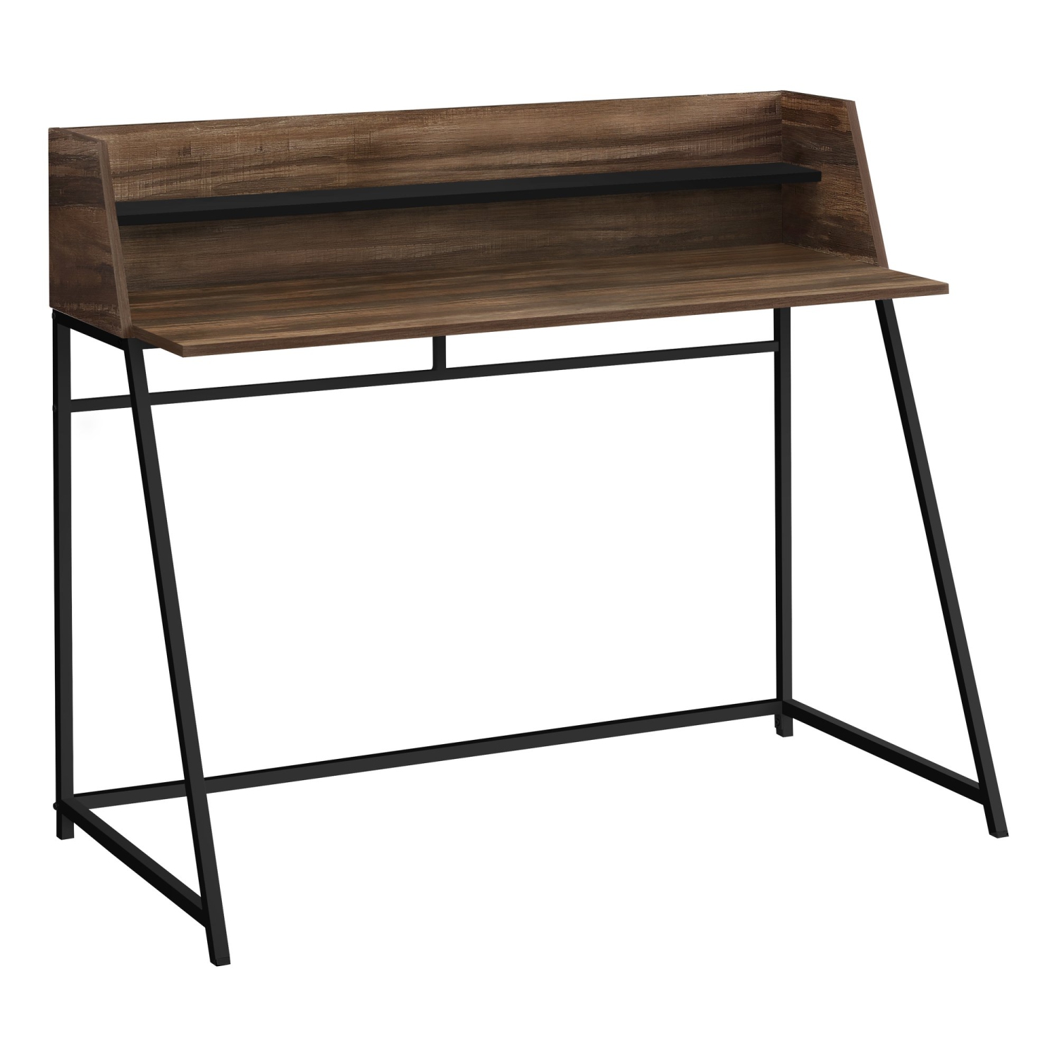 Monarch Specialties I 7548 Computer Desk - 48" Long / Brown Reclaimed Wood / Black Metal