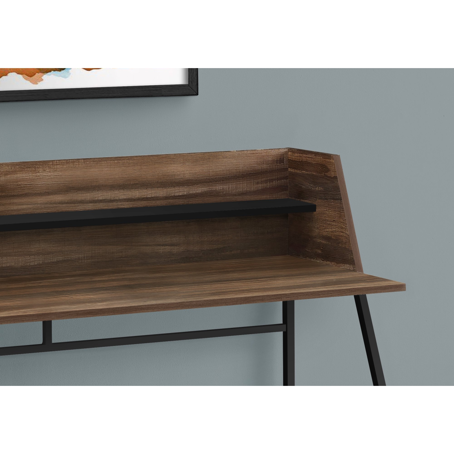 Monarch Specialties I 7548 Computer Desk - 48" Long / Brown Reclaimed Wood / Black Metal