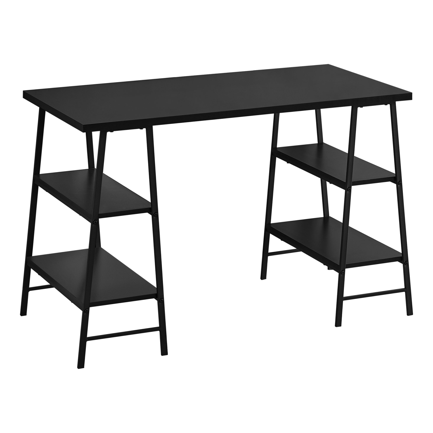 Monarch Specialties I 7522 Computer Desk - 48" Long / Black / Black Metal