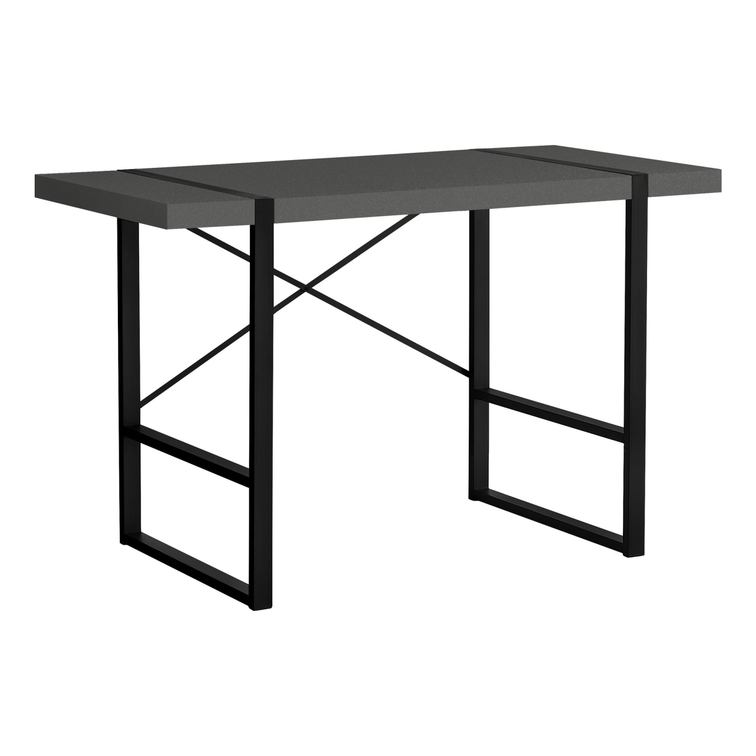 Monarch Specialties I 7660 Computer Desk - 48" Long / Modern Grey / Black Metal