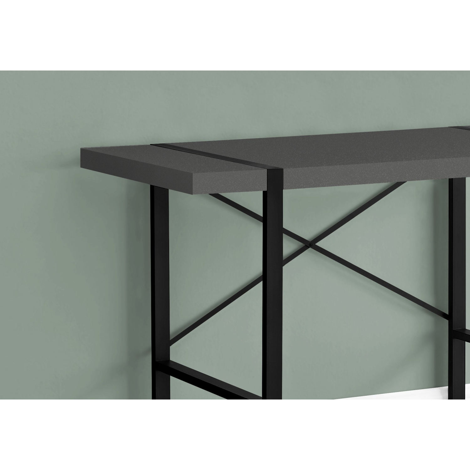 Monarch Specialties I 7660 Computer Desk - 48" Long / Modern Grey / Black Metal