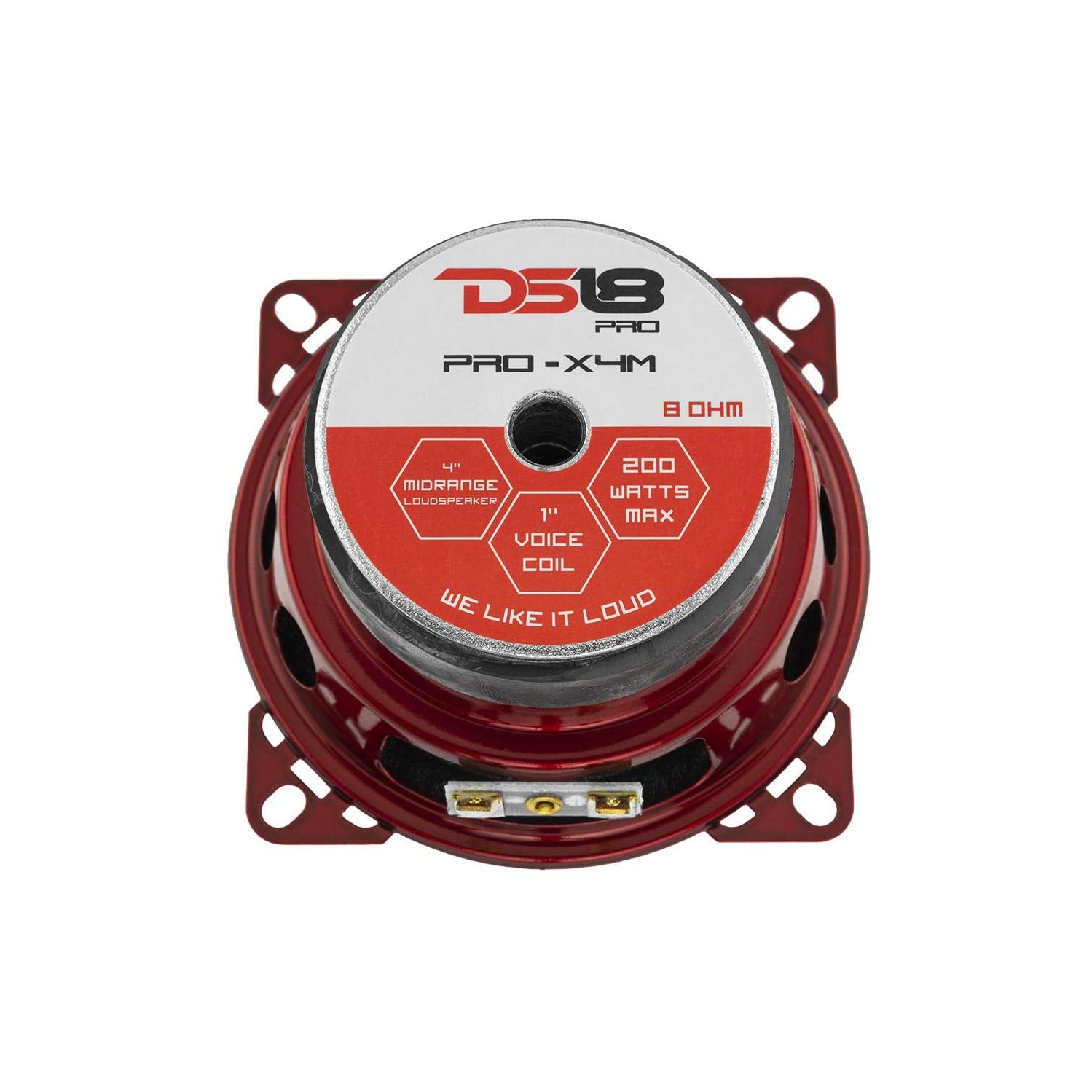 DS18 PRO-X4M 4" Midrange Speaker 8-ohm, 200 Watt - Sold Individually