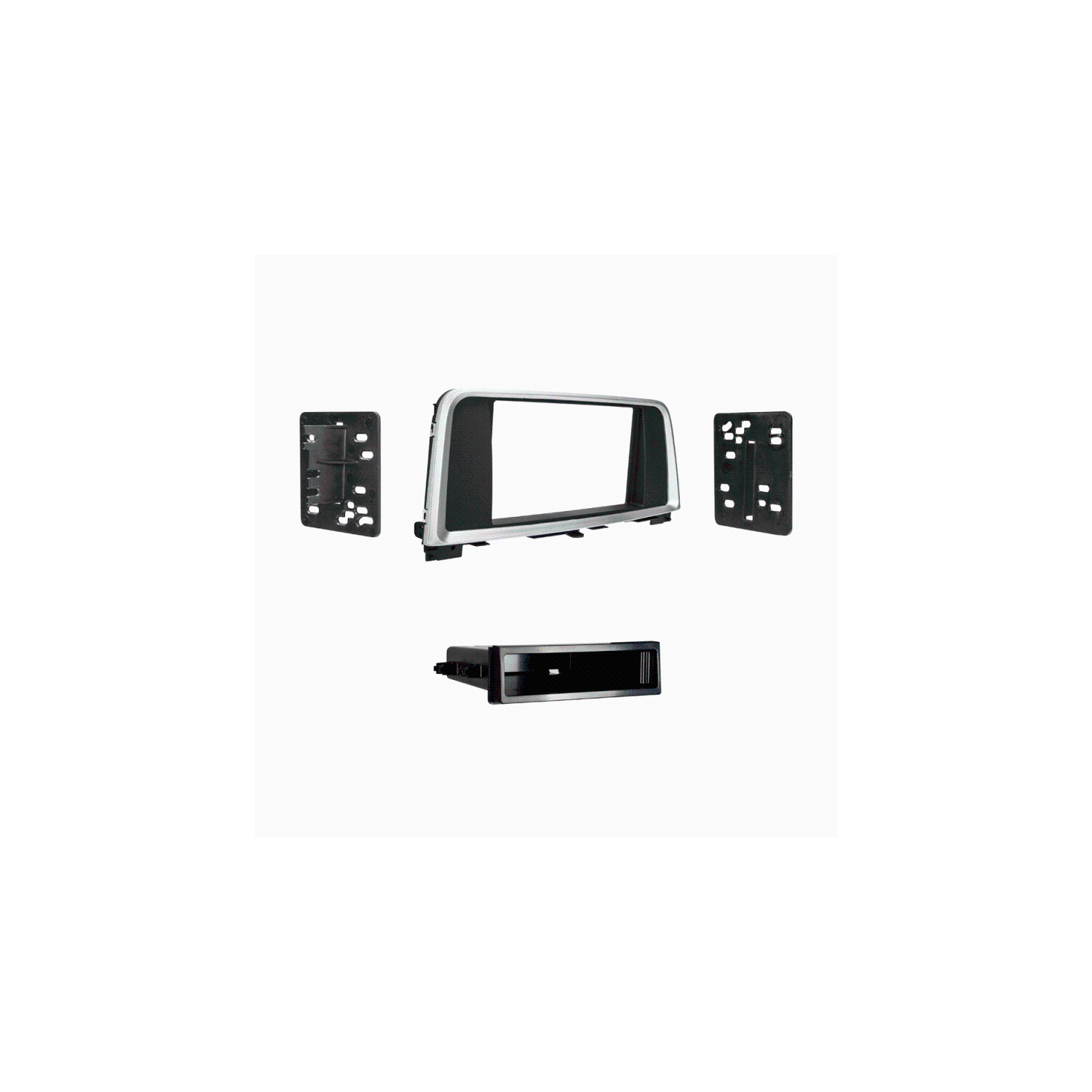 Metra 99-7368B Single/Double DIN Dash Kit for 2016 - Up Kia Rio without Push-to-start Vehicles - Matte Black