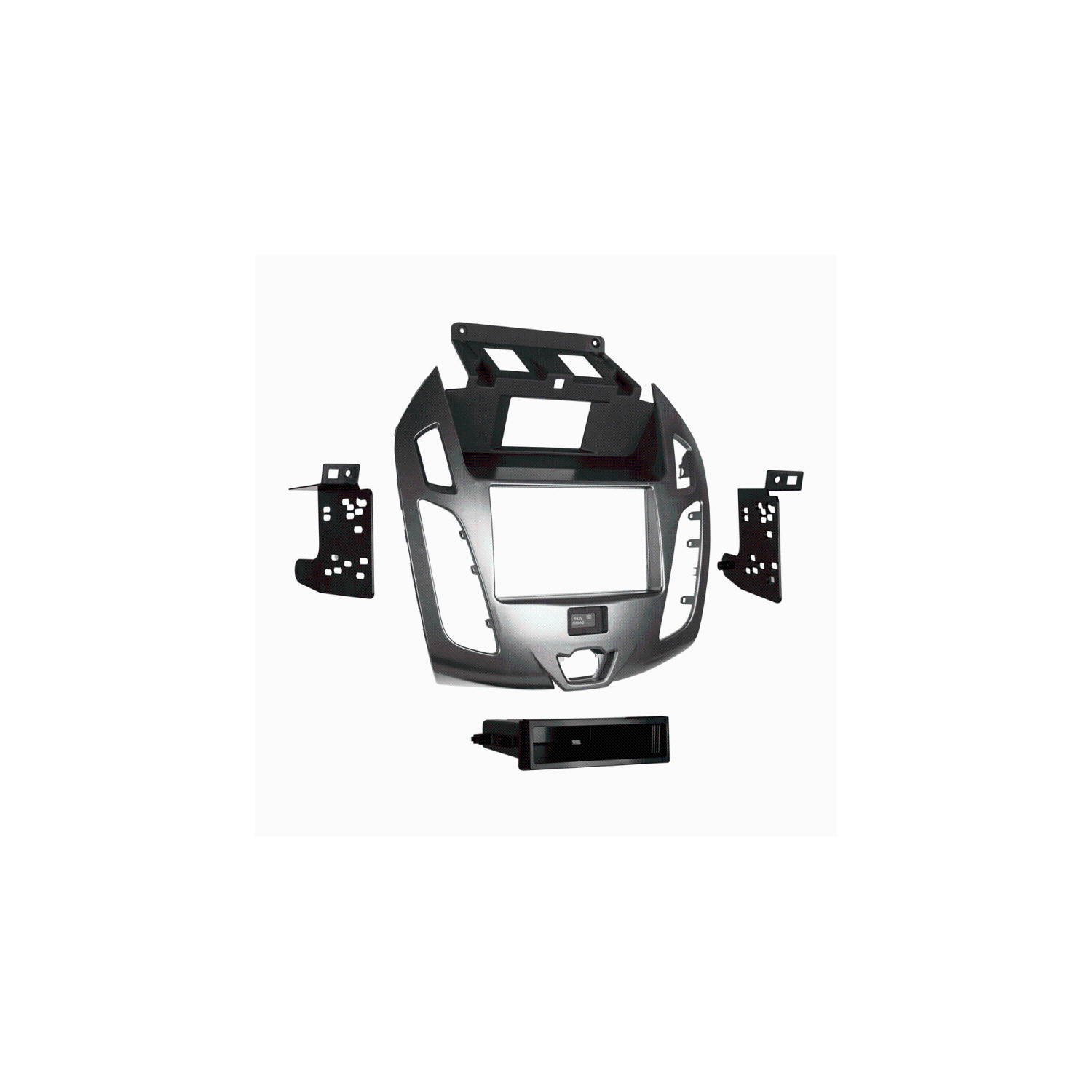 Metra 99-5831G Double/Single DIN Dash Kit for 2014 - Up Ford Transit Connect with OEM 4.3" Screen - Gray