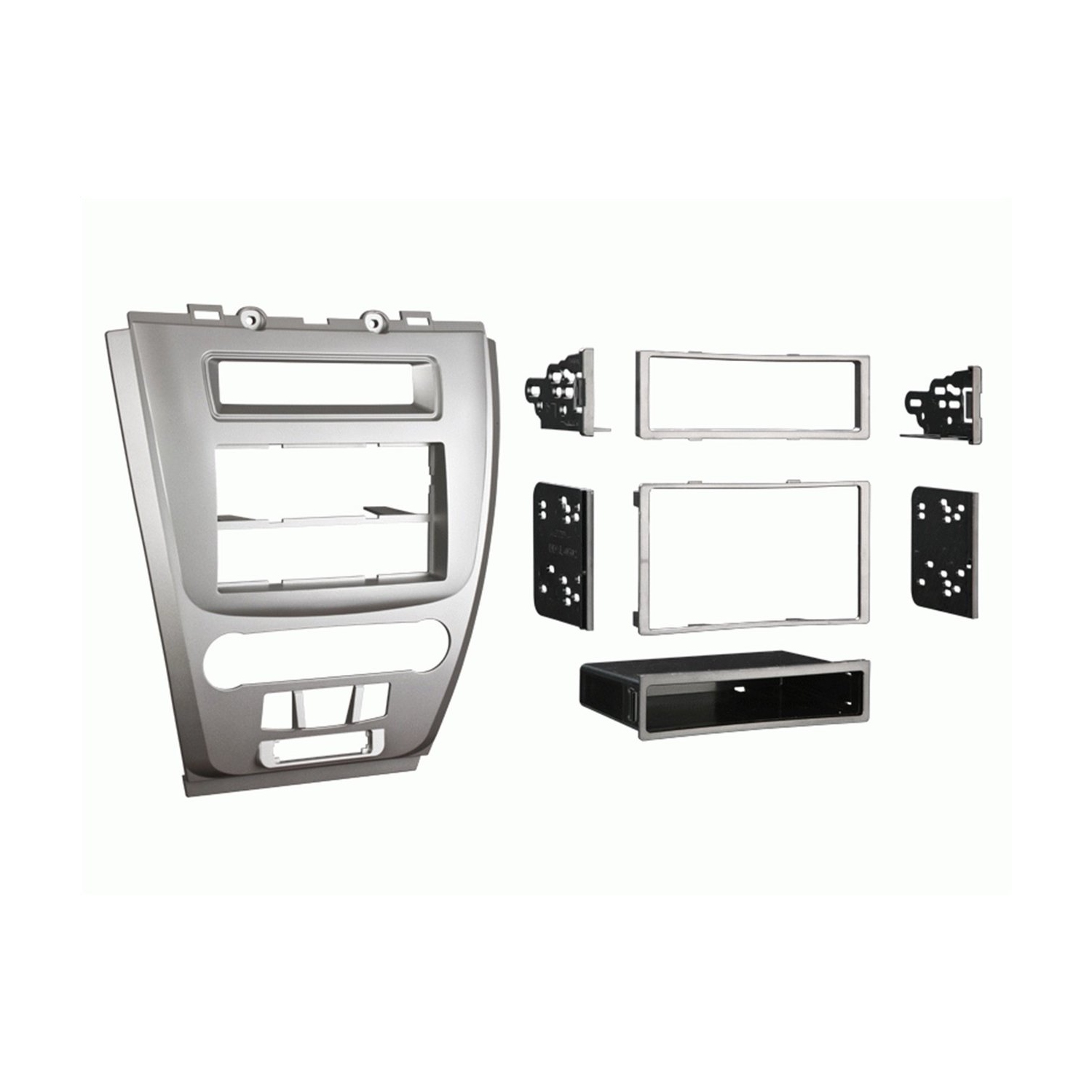 Trousse d’installation de tableau de bord DIN simple ou double 99-5821S de Metra pour Ford Fusion et Mercury Milan 2010 - Argenté