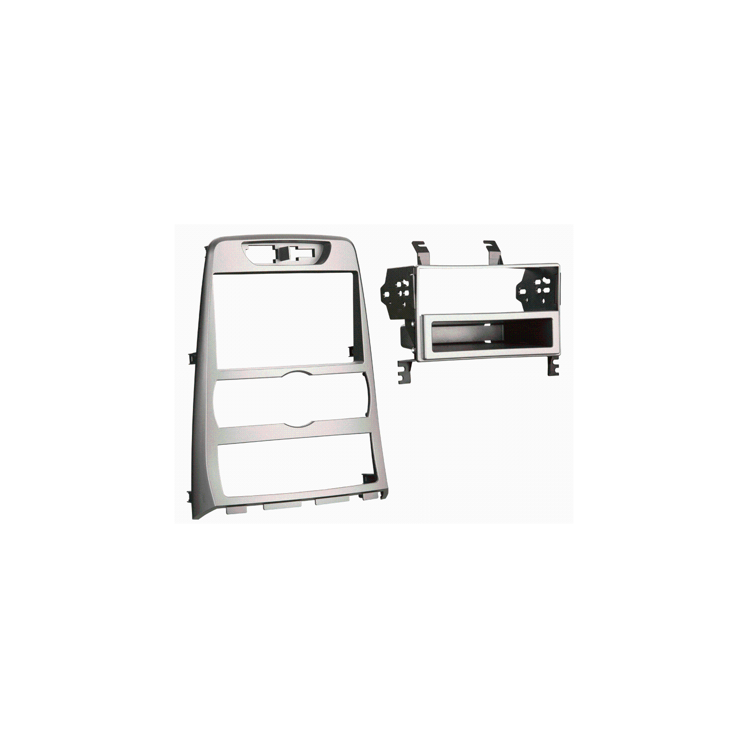 Metra 99-7336S Single DIN Installation Dash Kit for 2010 Hyundai Genesis Coupe, Painted Silver to Match Factory Dash