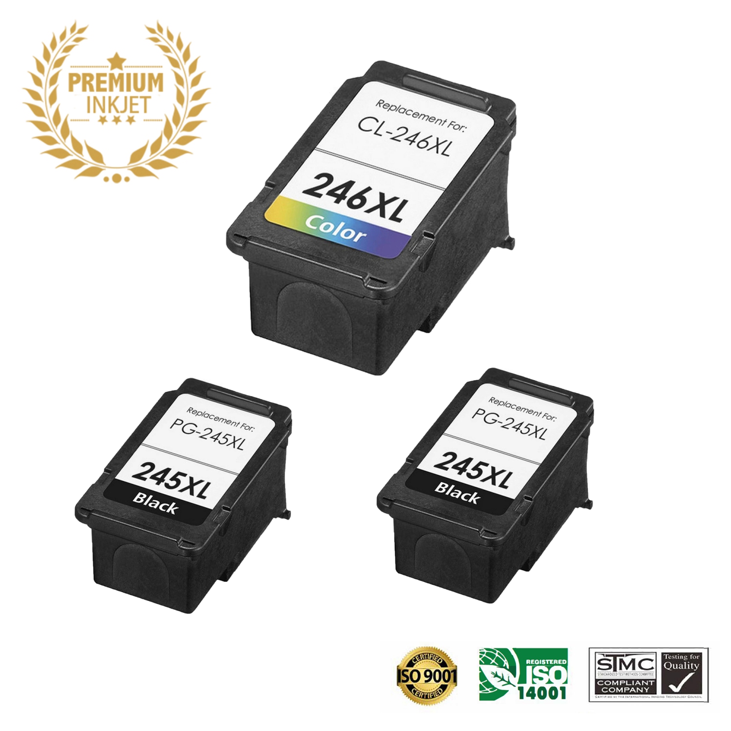 3 PACK Canon PG-245XL CL-246XL/PG245 CL246/canon 245 246 Remanufactured Ink Cartridge for Canon MG2520 TR4520 TR4500 TS302