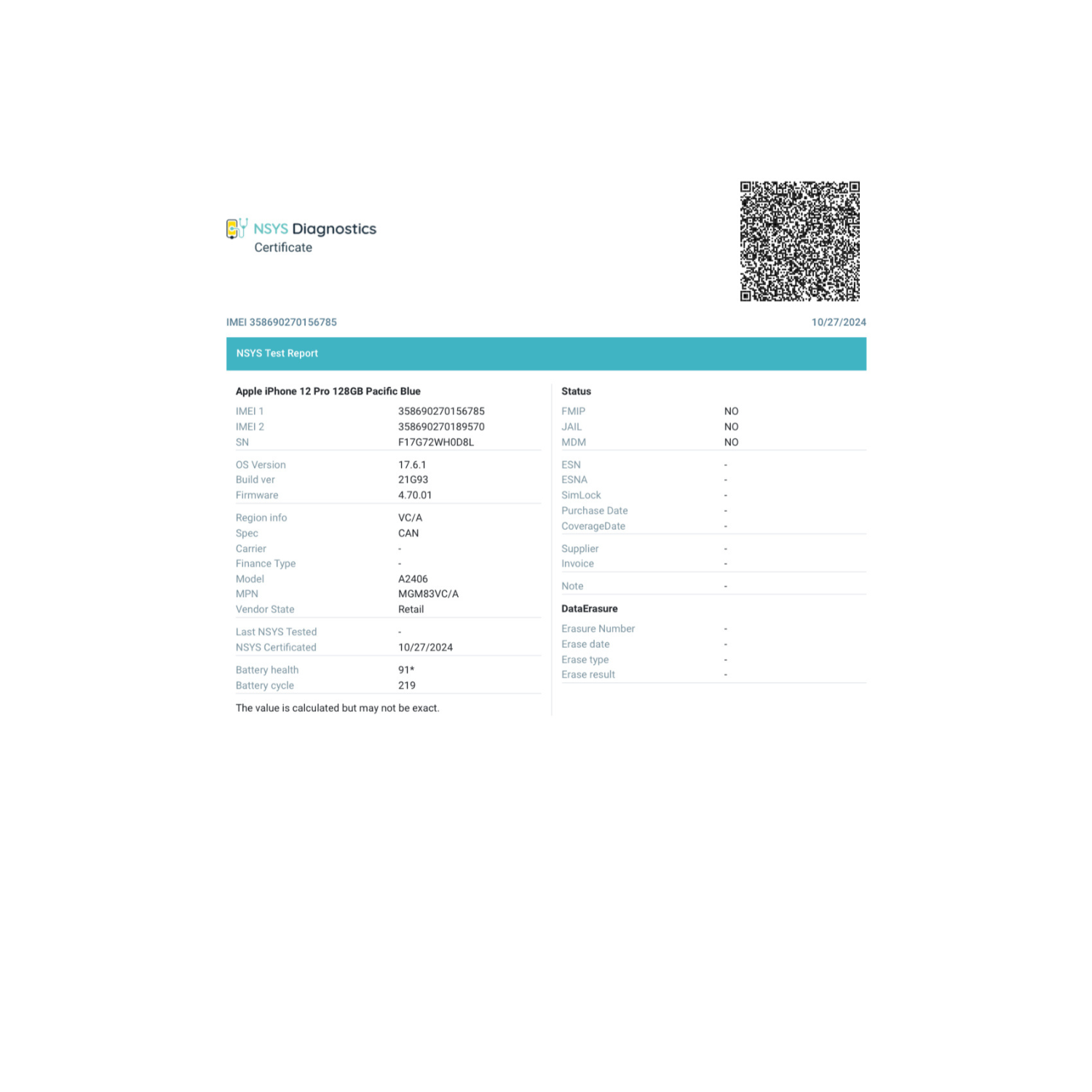 Refurbished - Apple iPhone 12 Pro 128GB Smartphone - Pacific Blue - Unlocked