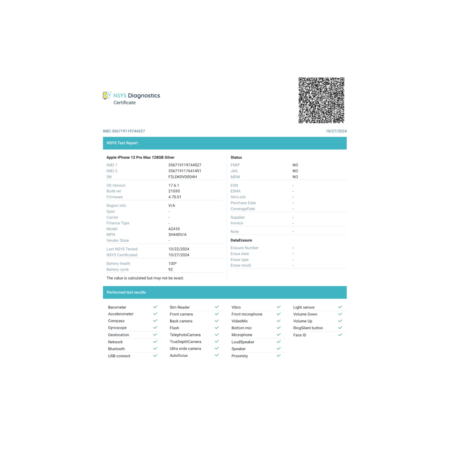 Refurbished - Apple iPhone 12 Pro Max 128GB - Pacific Blue - Unlocked