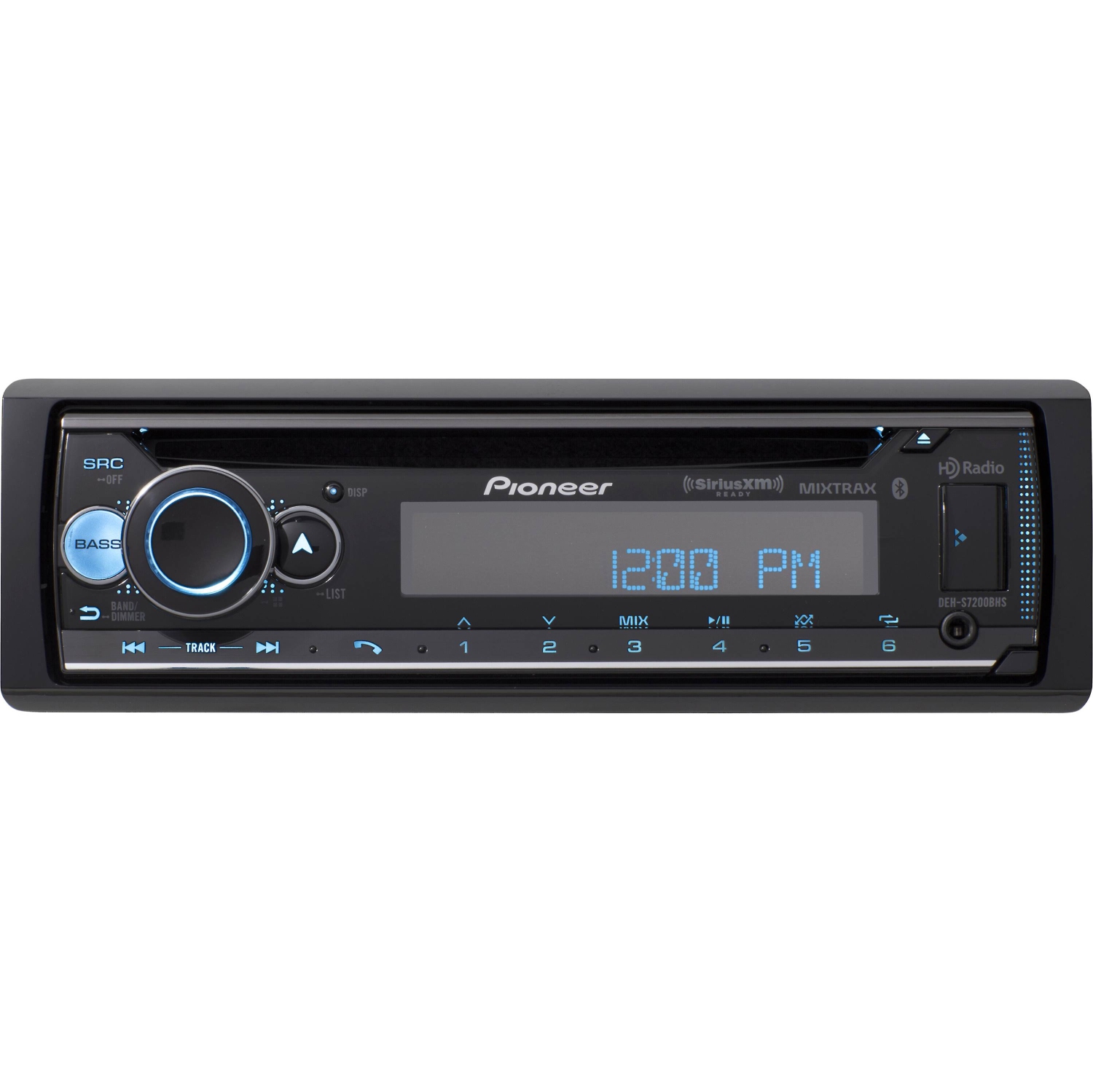 Récepteur CD pour l'auto 1 DIN DEH-S7200BHS de Pioneer avec radio HD MIXTRAX Bluetooth