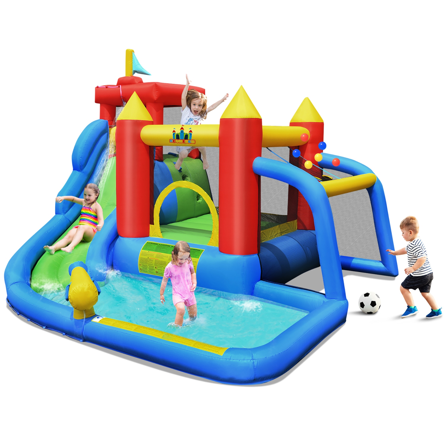 Piscine gonflable rebondissante Water Slide Bounce House de Costway sans souffleur