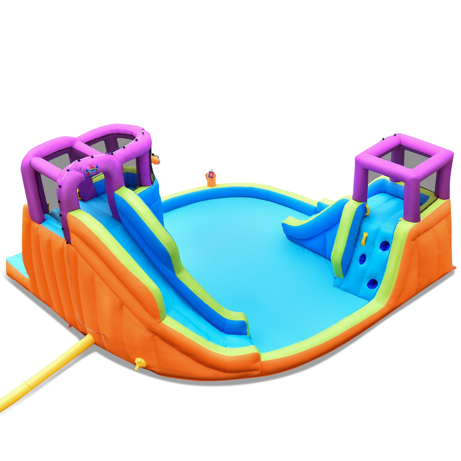 Costway 6 in 1 Inflatable Dual Slide Water Park Climbing Bouncer