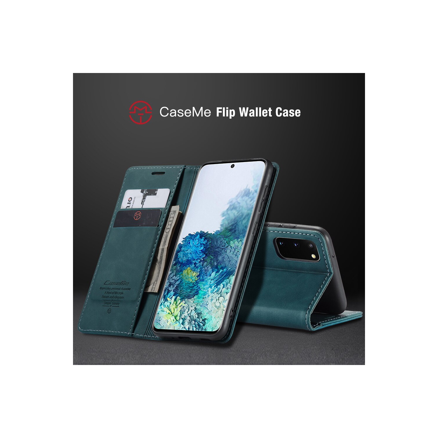 CaseMe Wallet Case Anti-Fall Retro Handmade Leather Magnetic Flip case Card Slot for Samsung S21 PLUS