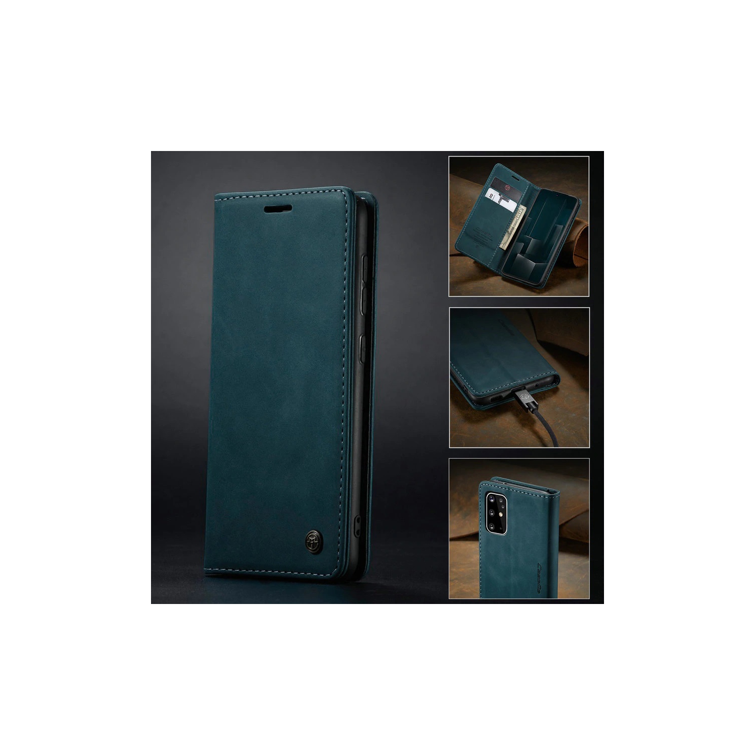 CaseMe Wallet Case Anti-Fall Retro Handmade Leather Magnetic Flip case Card Slot for Samsung S21 PLUS