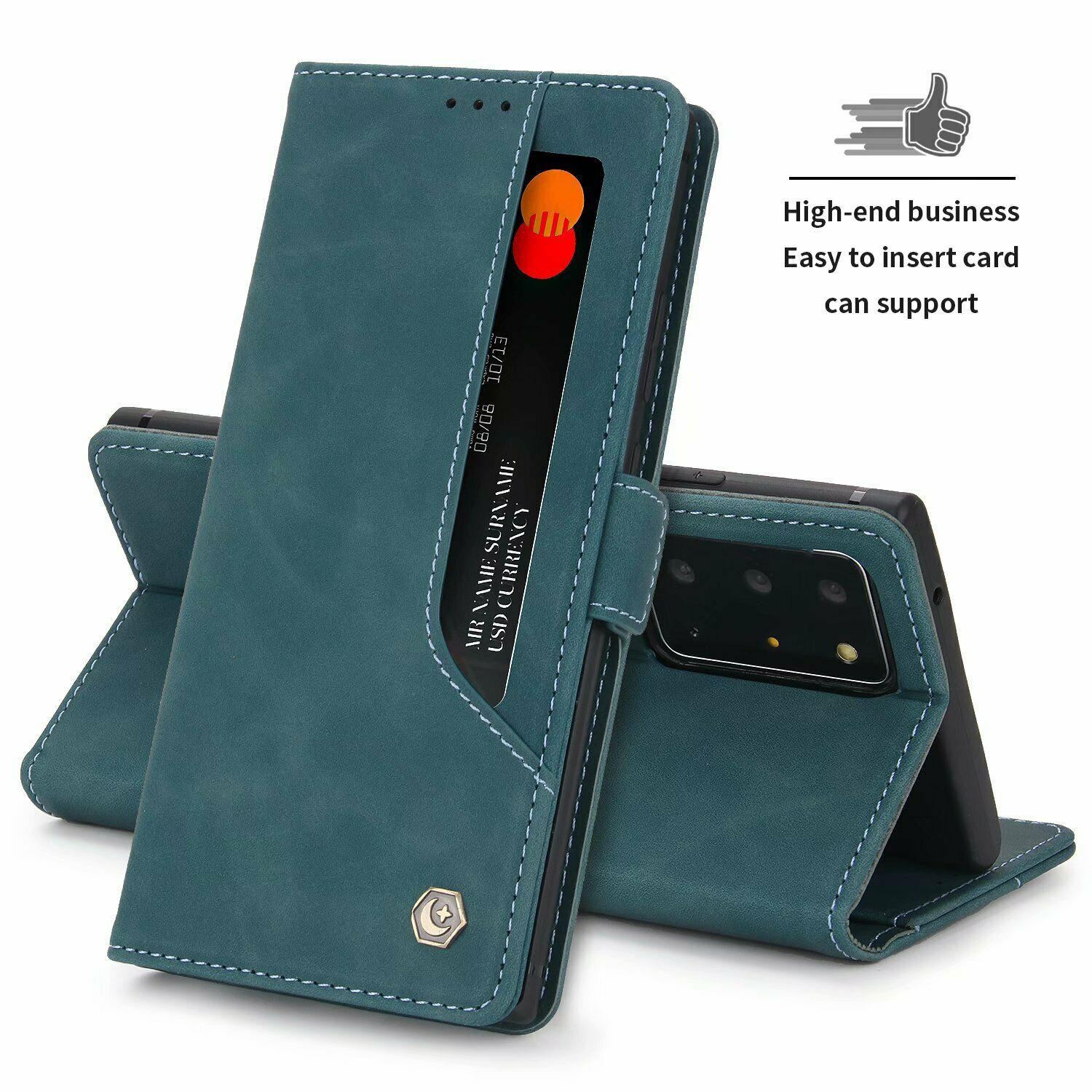 POLA Retro Classic Magnetic PU Leather Flip Wallet Card Holder Phone Case Cover for Samsung Galaxy S21 Plus