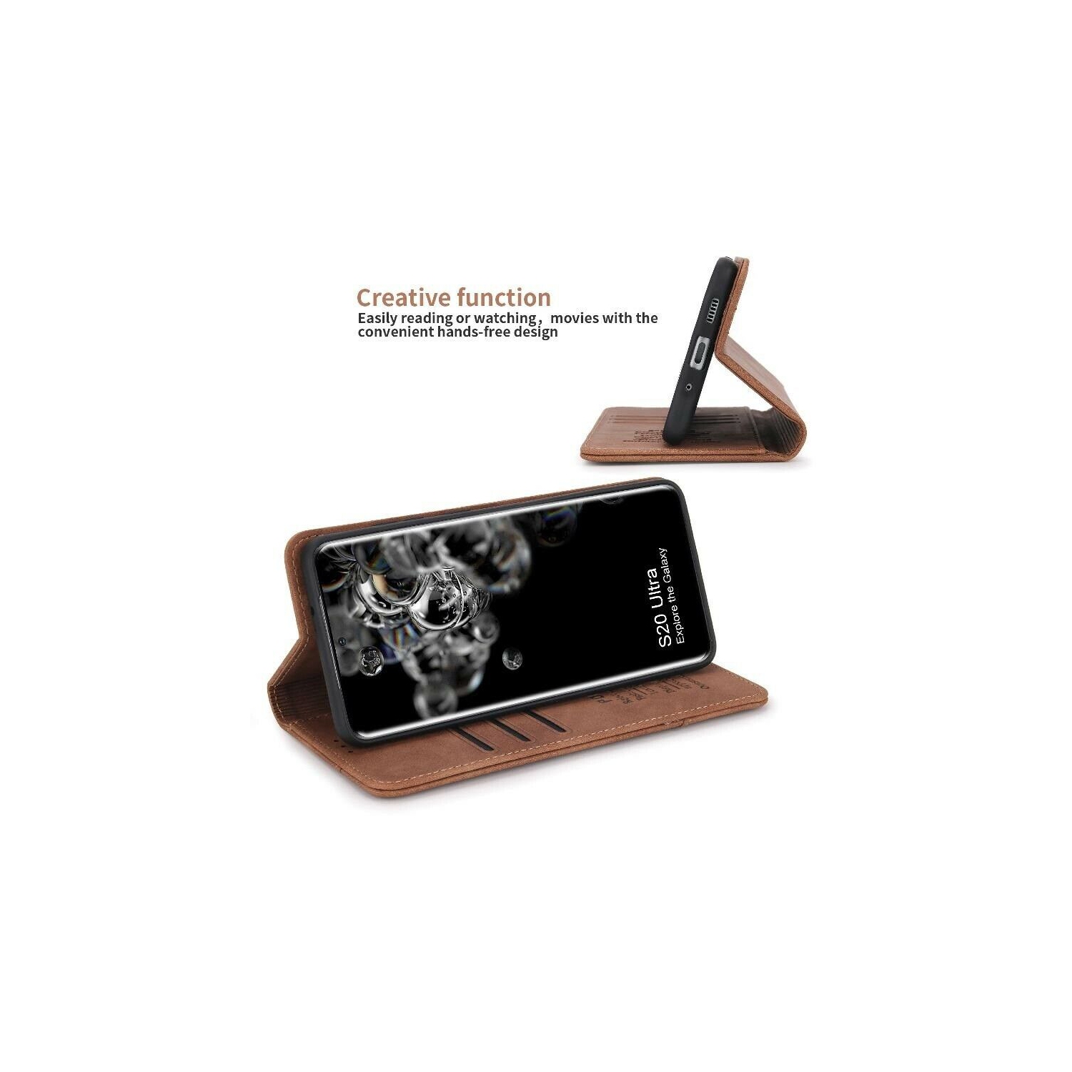 POLA Retro Classic Magnetic PU Leather Flip Wallet Card Holder Phone Case Cover for iPhone 12 Pro Max