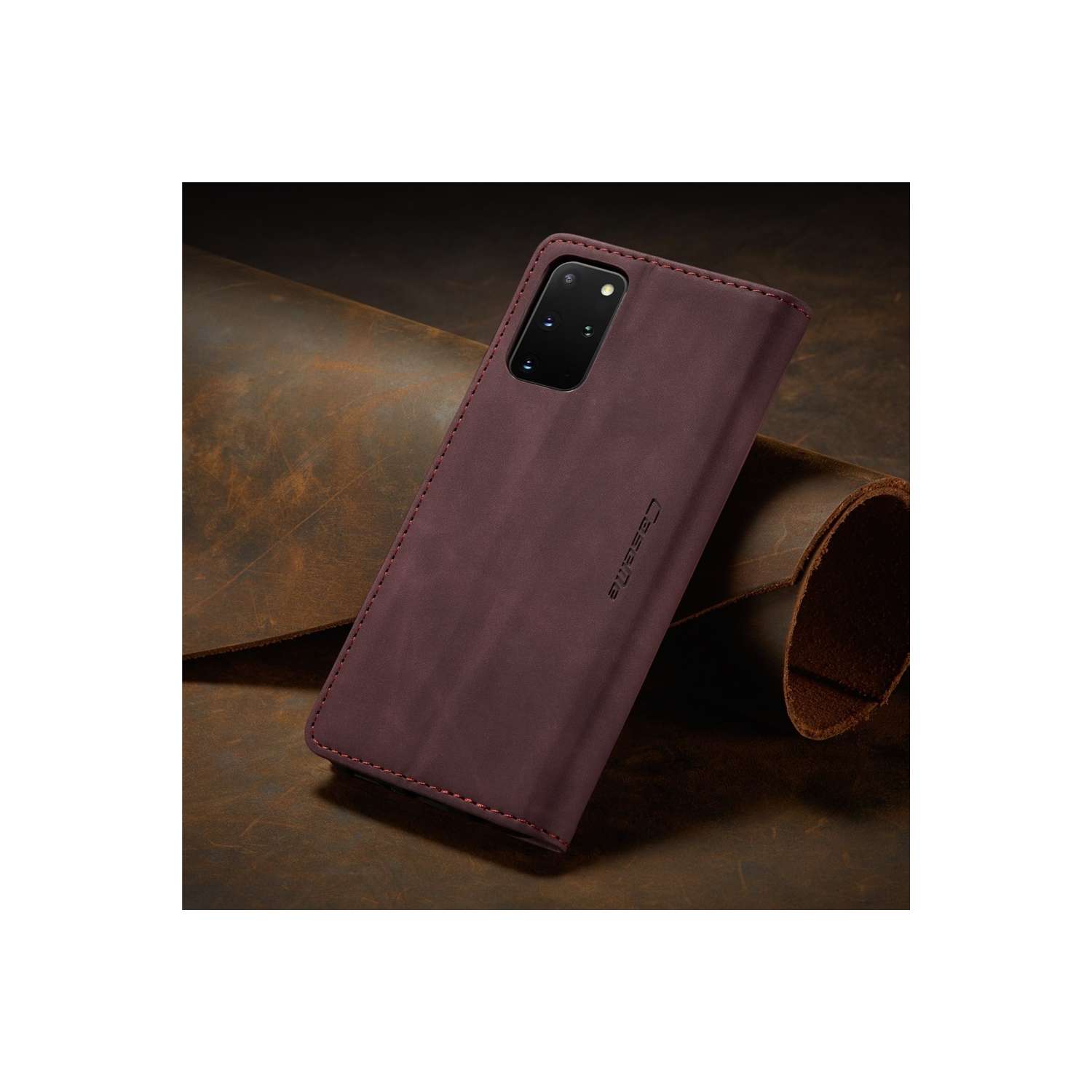 CaseMe Wallet Case Anti-Fall Retro Handmade Leather Magnetic Flip case Card Slot for Samsung S21 PLUS