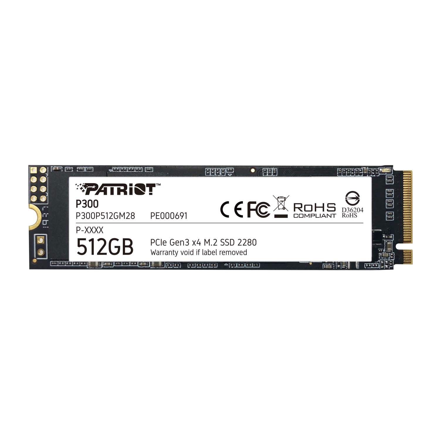 Patriot P300 512GB Internal SSD - NVMe PCIe Gen 3x4 - M.2 2280 - Solid State Drive - P300P512GM28