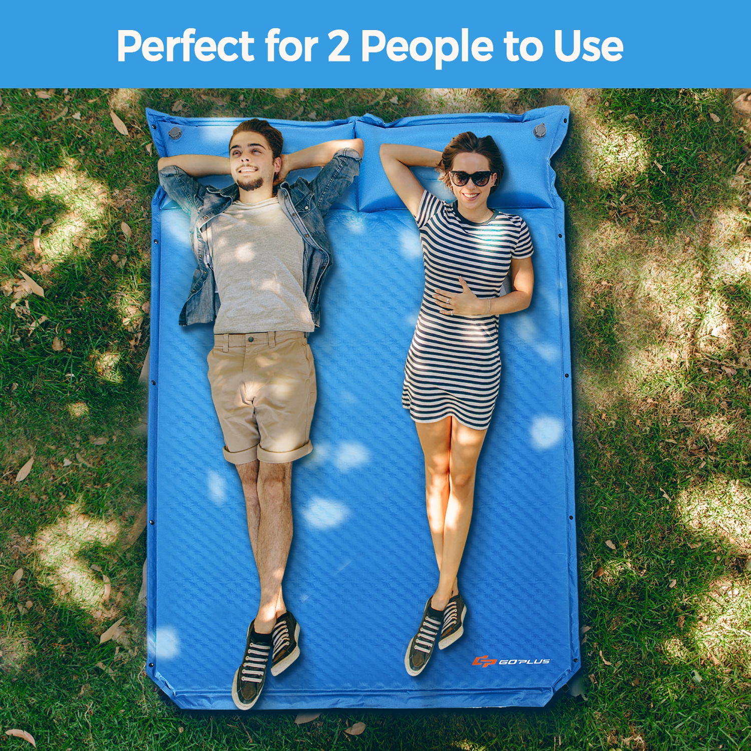 Goplus Self-Inflating Camping Mat Outdoor Sleeping Pad W/Pillows Bag for Camping