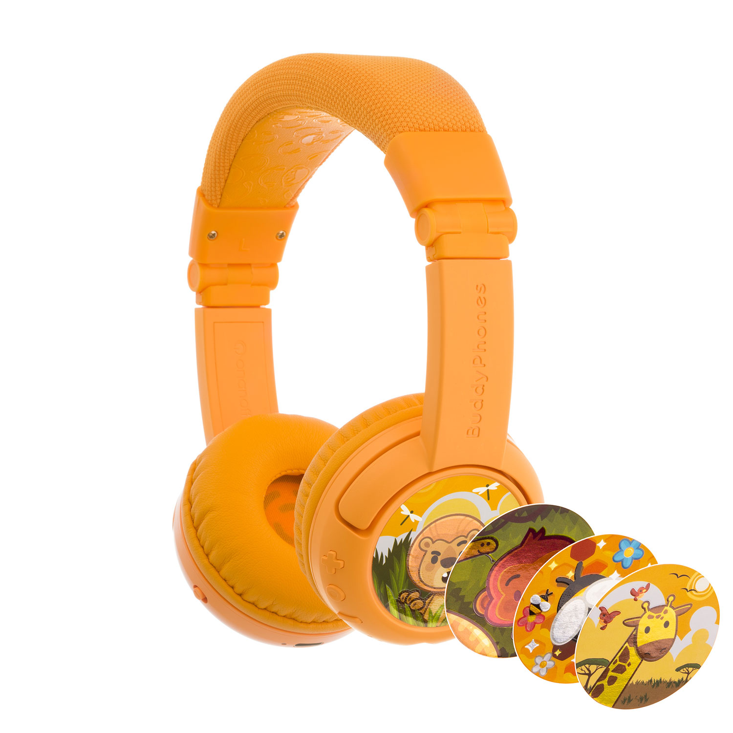BuddyPhones PLAY+ (Plus) On-Ear Sound Isolating Bluetooth Headphones - Sun Yellow