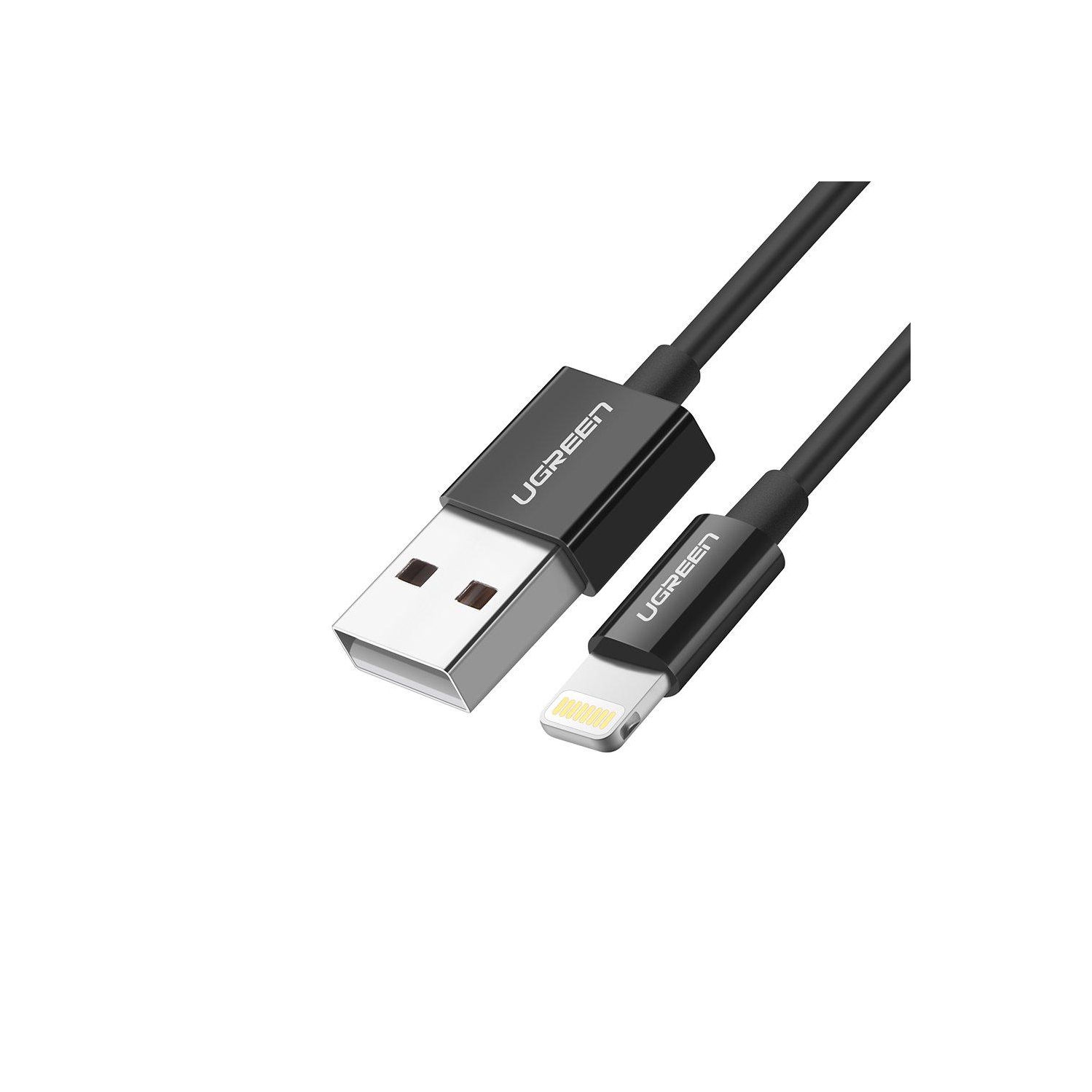 UGREEN Lightning to USB 2.0 Cable 3FT/1 M ABS Case MFi Certified Black