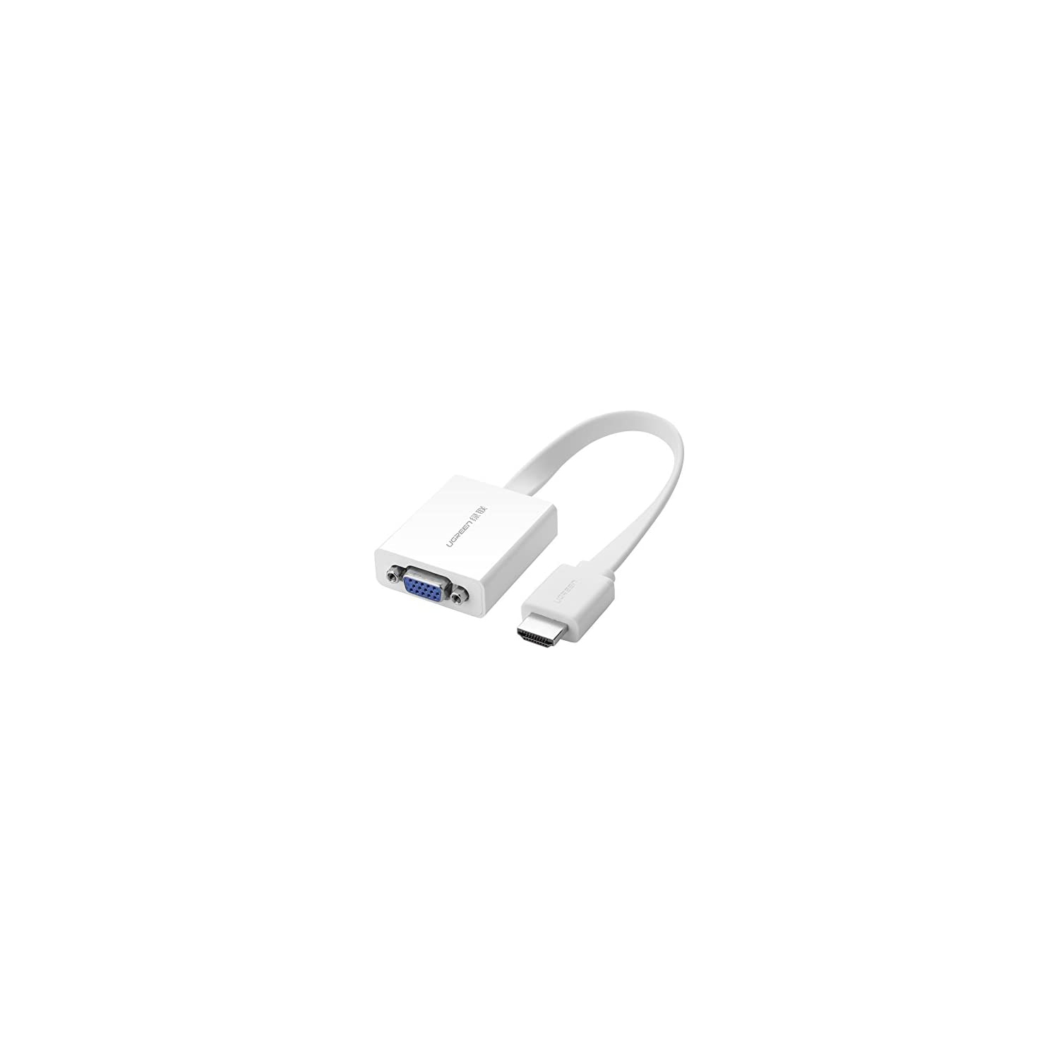 UGREEN HDMI to VGA Adapter with Audio Converter and Micro-USB Cable, White