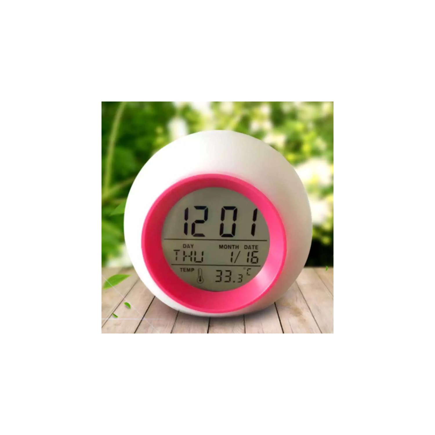 Réveil rose rouge pour enfants , veilleuse à 7 couleurs variables, commande de température Snooze Touch