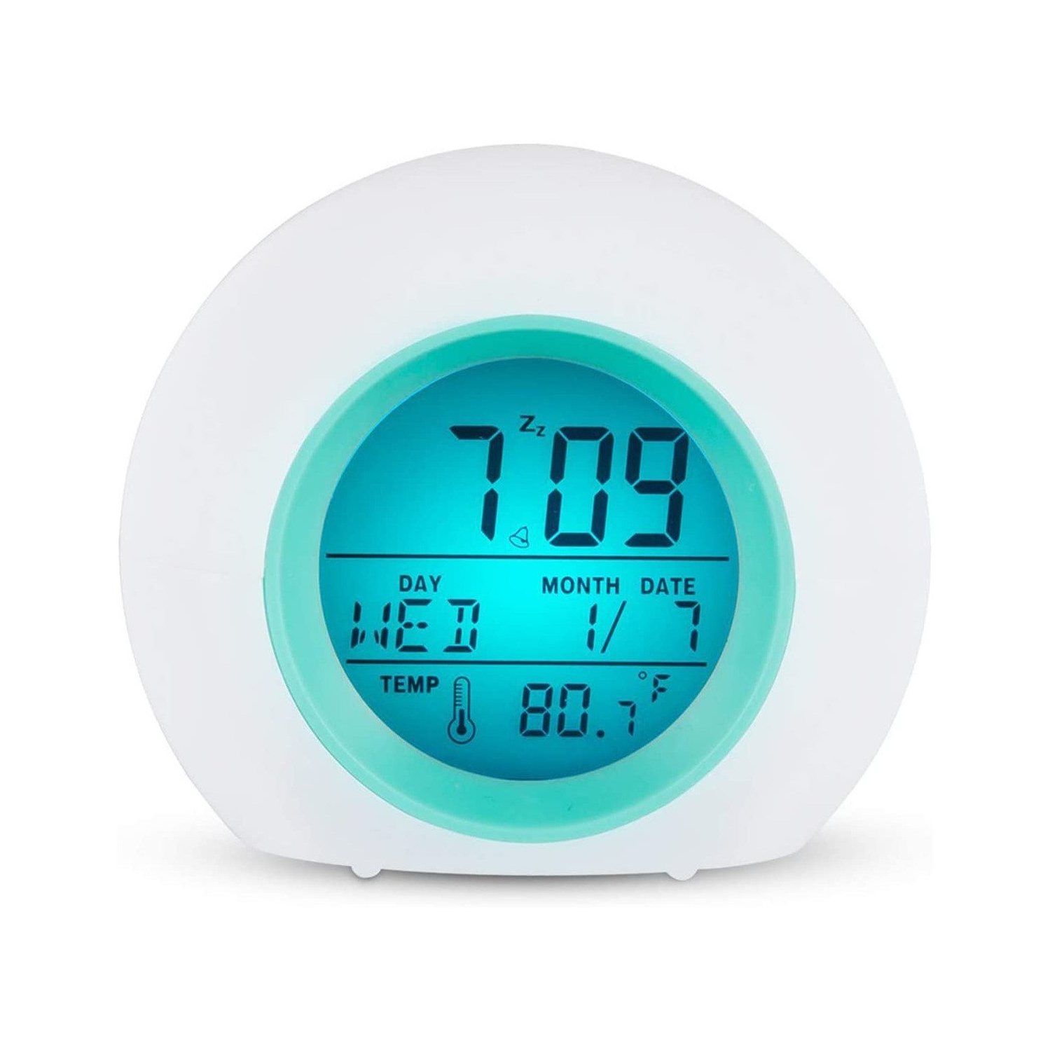 Alarm Clock for Kids , 7 Color Changing Night Light, Snooze Touch Control Temperature