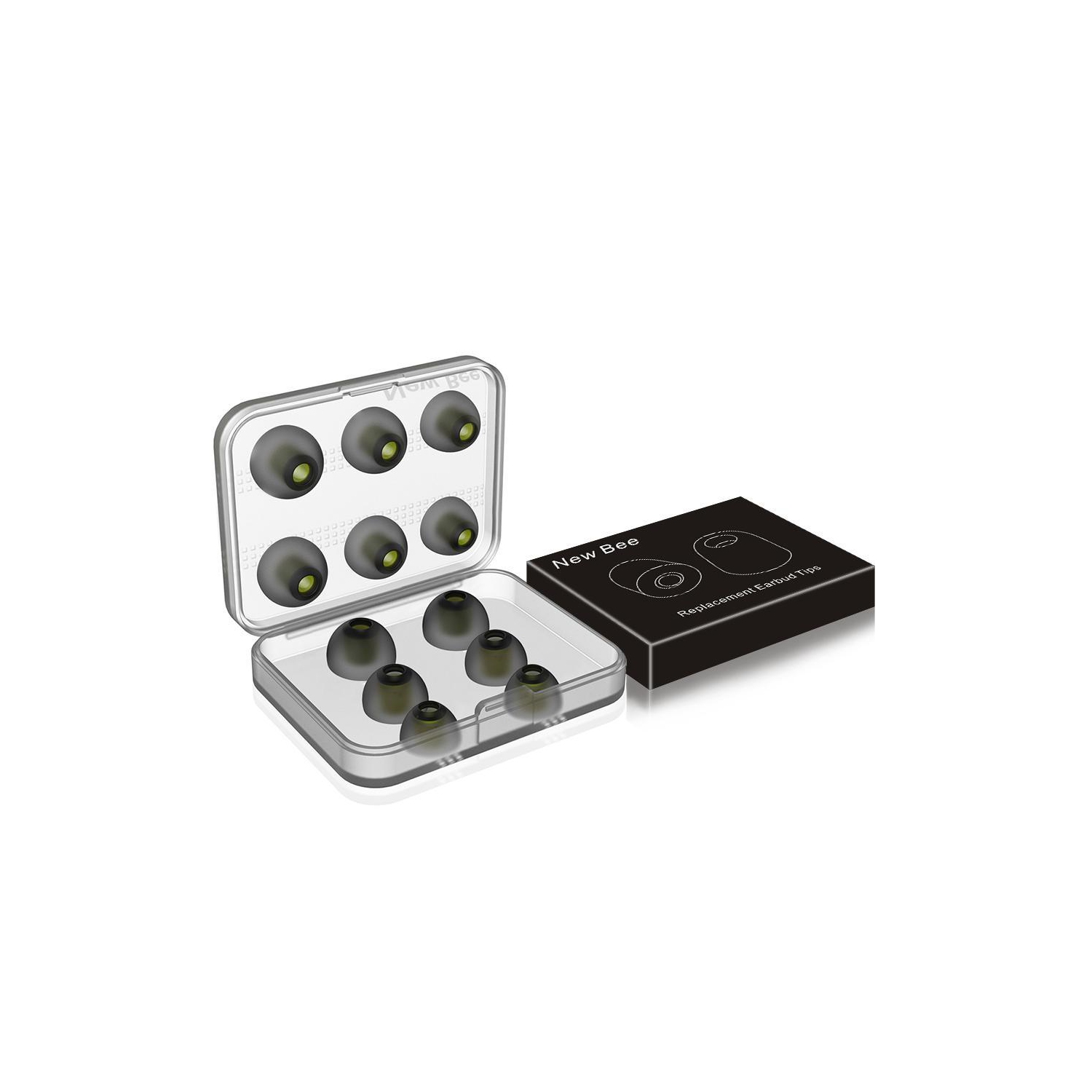 [6 Pairs] Earphone Tips New Bee 12pcs Premium Replacement Earbud Tips Blocking Out Ambient Noise