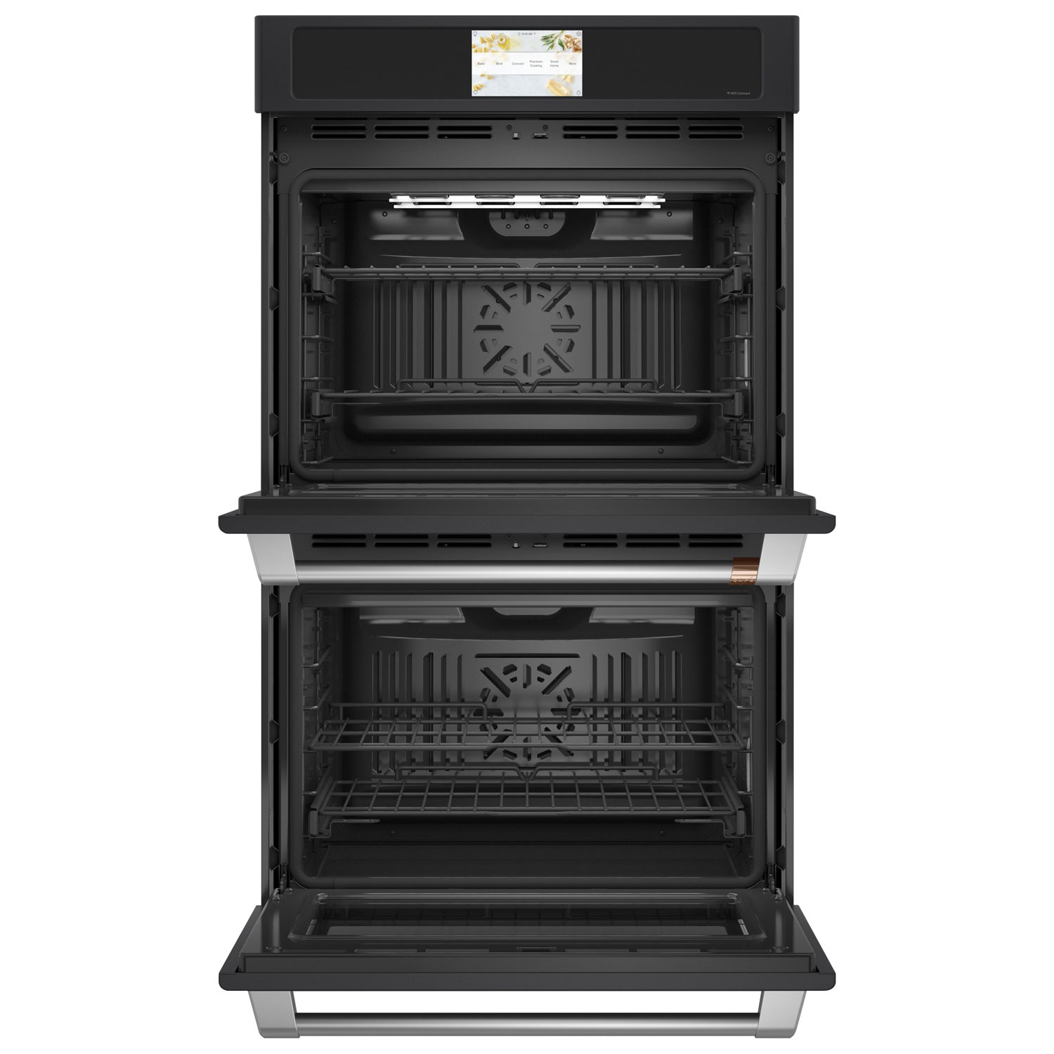 Cafe 30" 10 Cu. Ft. Double True Convection Electric Wall Oven - Matte Black