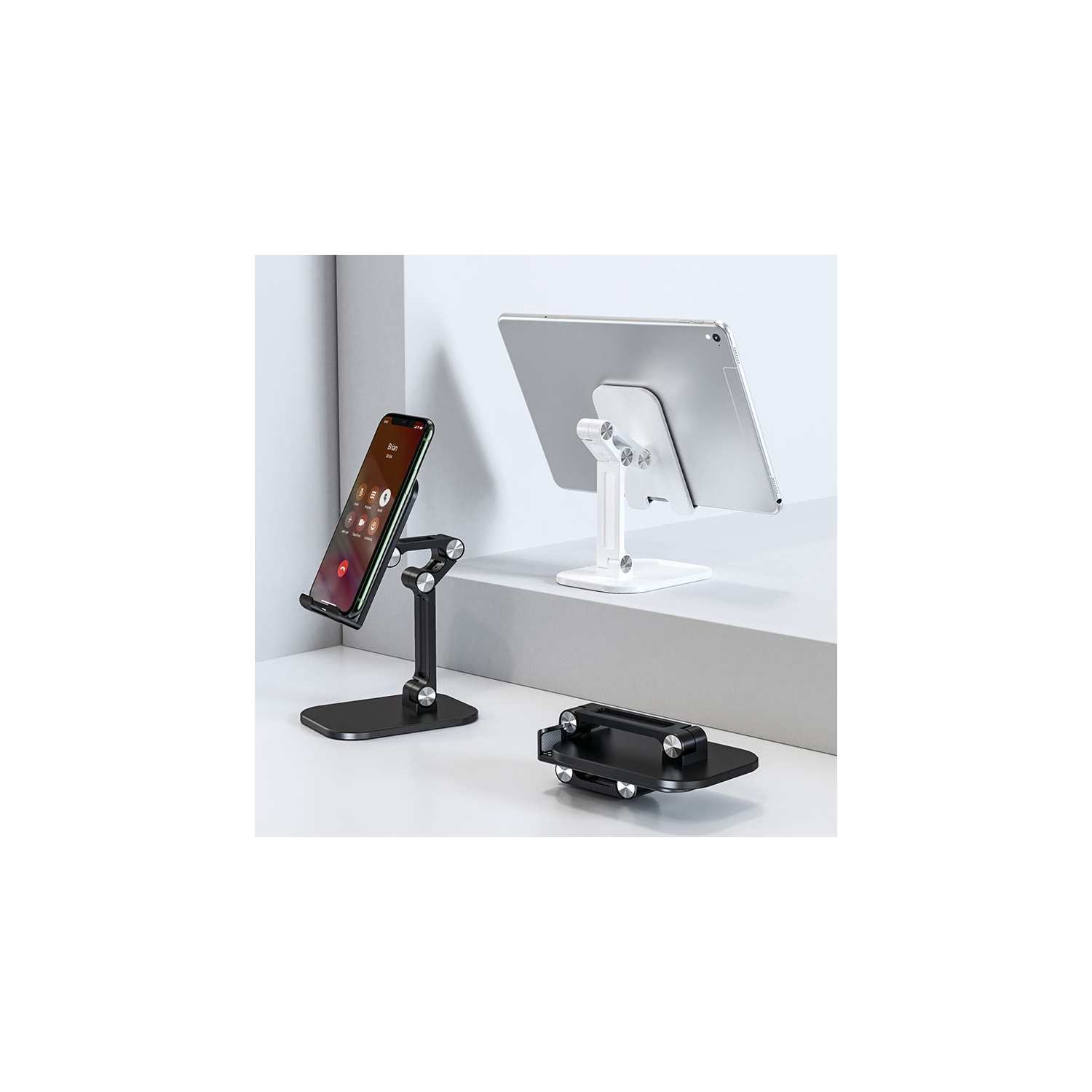 Support de bureau rotatif pour tablette 360 Support flexible pour téléphone cellulaire iPhone/iPad/tablette Samsung/téléphone intelligent, noir