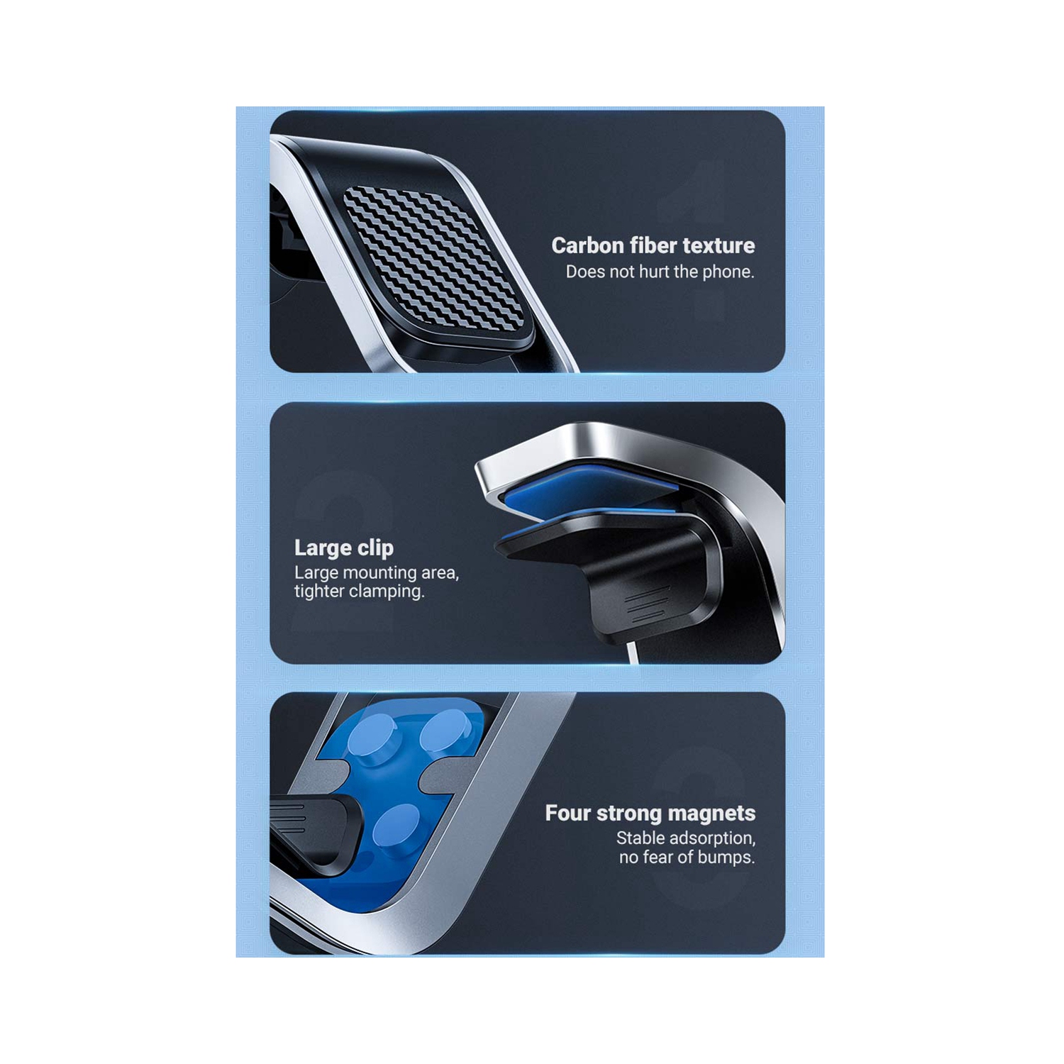 Universal Dashboard Air Vent Outlet Magnetic Car Cell Phone Holder Mount for iPhone / Samsung Cellphones