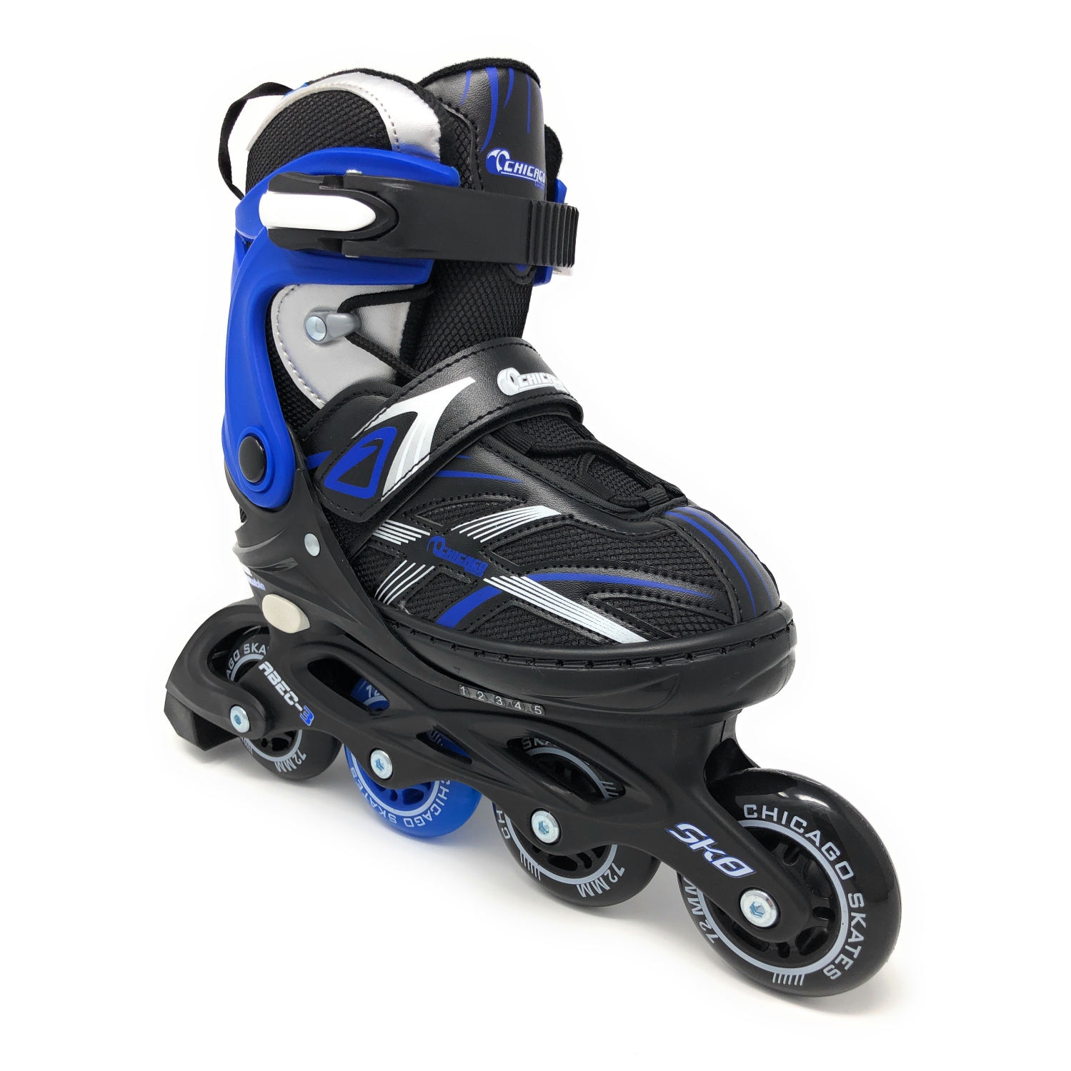 Chicago Skates Blue MA7 Adjustable Rollerblades, Size J13-4