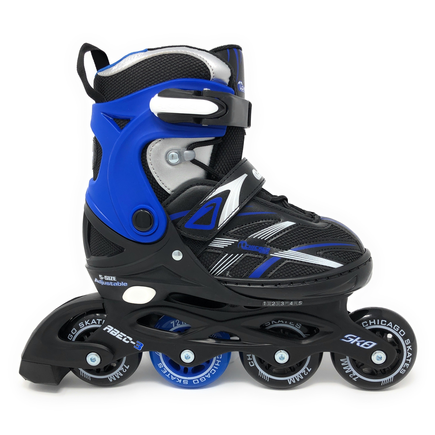 Chicago Skates – Blue MA7 – patins à roues alignées réglables, taille 5-9