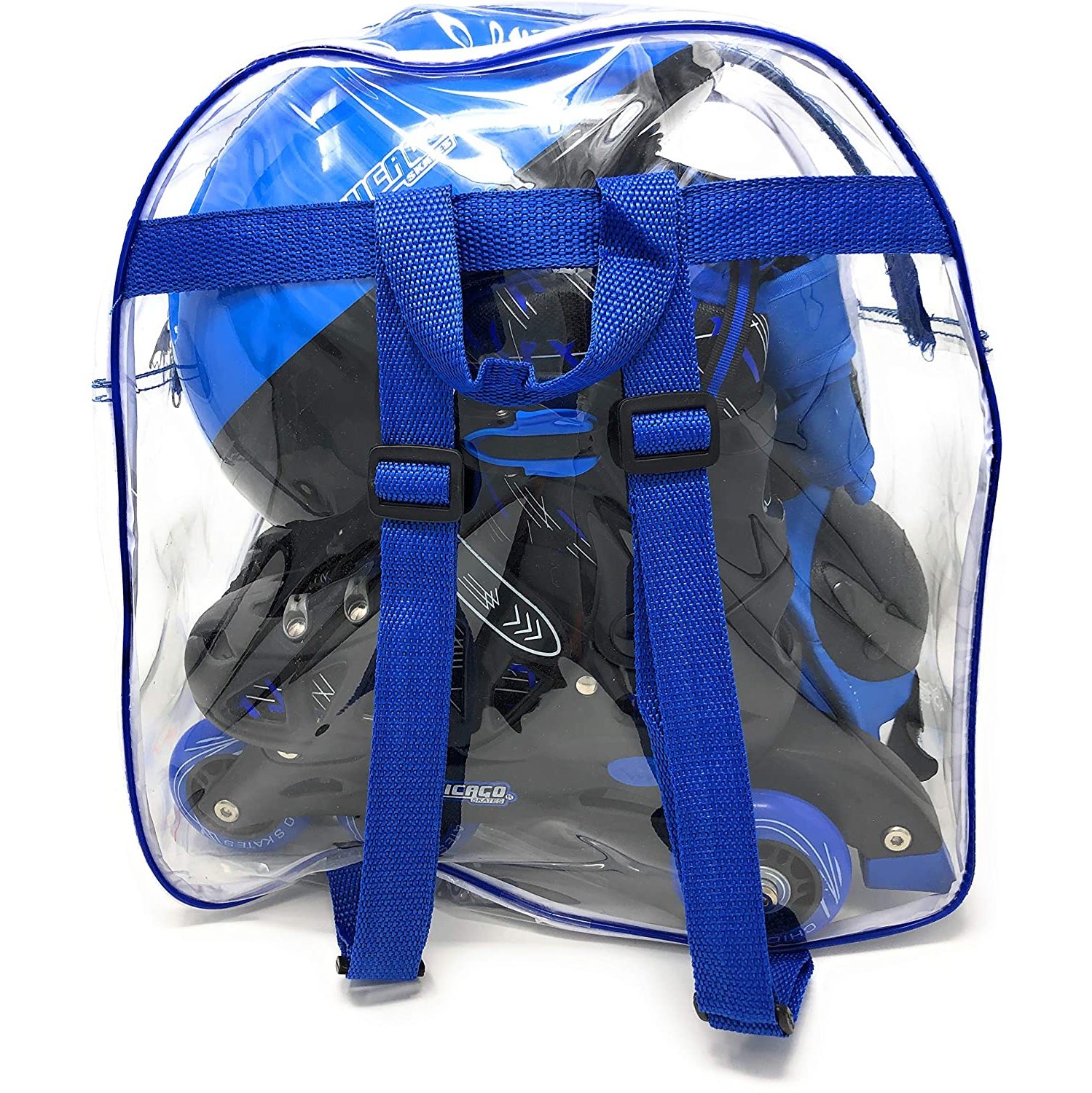 Ensemble de patins à roulettes bleu réglable Chicago Skates, taille 1-4