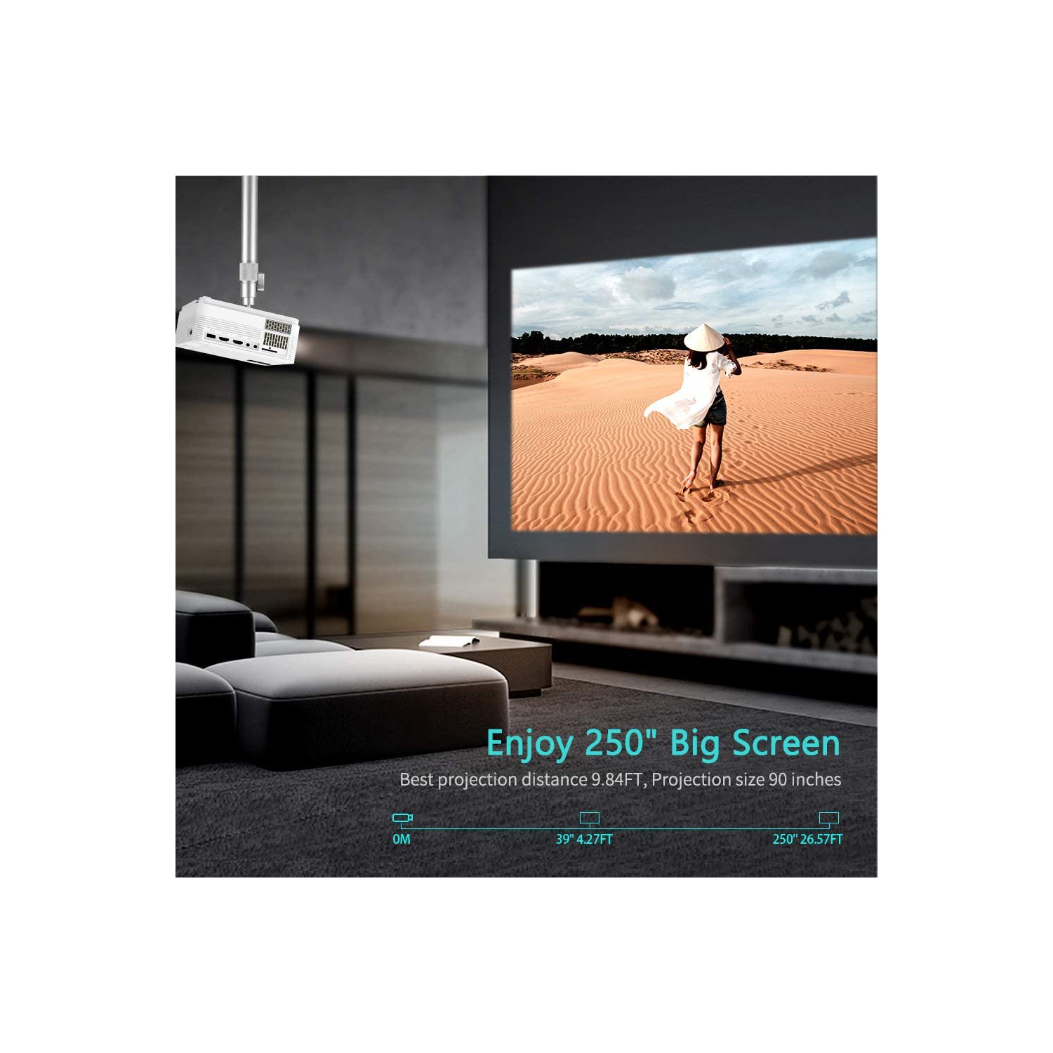 Mini projecteur sans fil Leisure 470 de Vankyo – Blanc