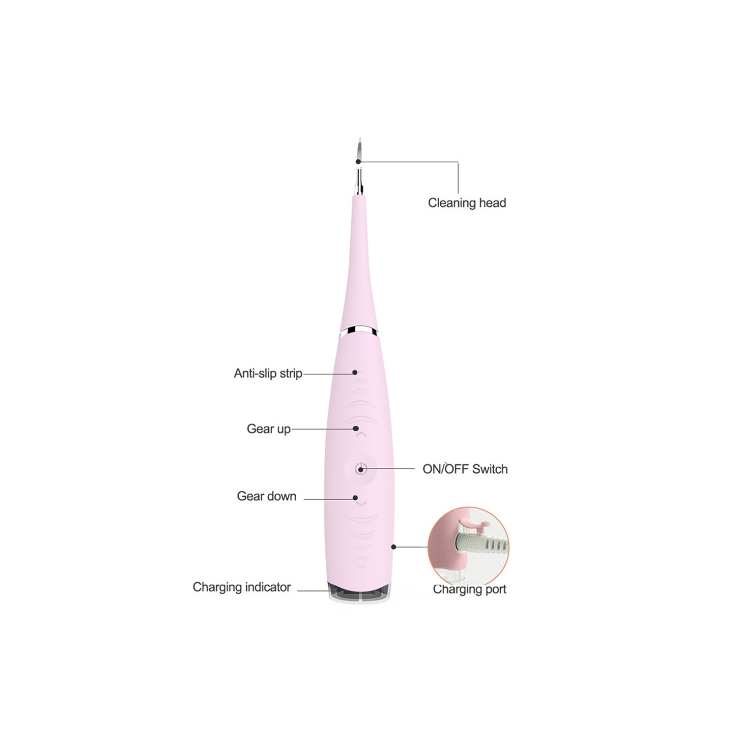 Outils de nettoyage des dents de tartre de plaque de grattoir de dissolvant de calcul dentaire électrique - axGear