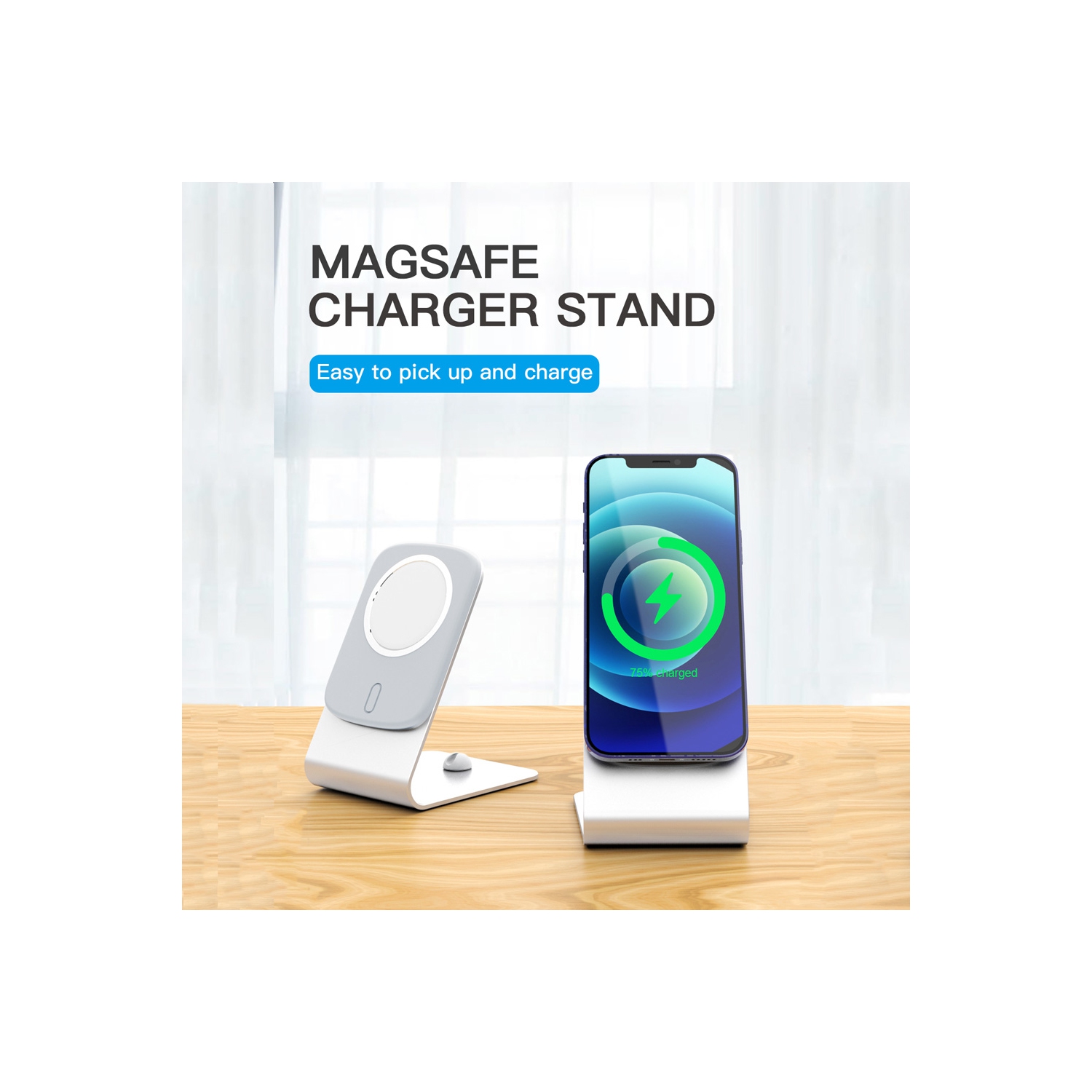 Aluminium Desk Stand Phone Holder for MagSafe Magnetic Wireless Charger - axGear