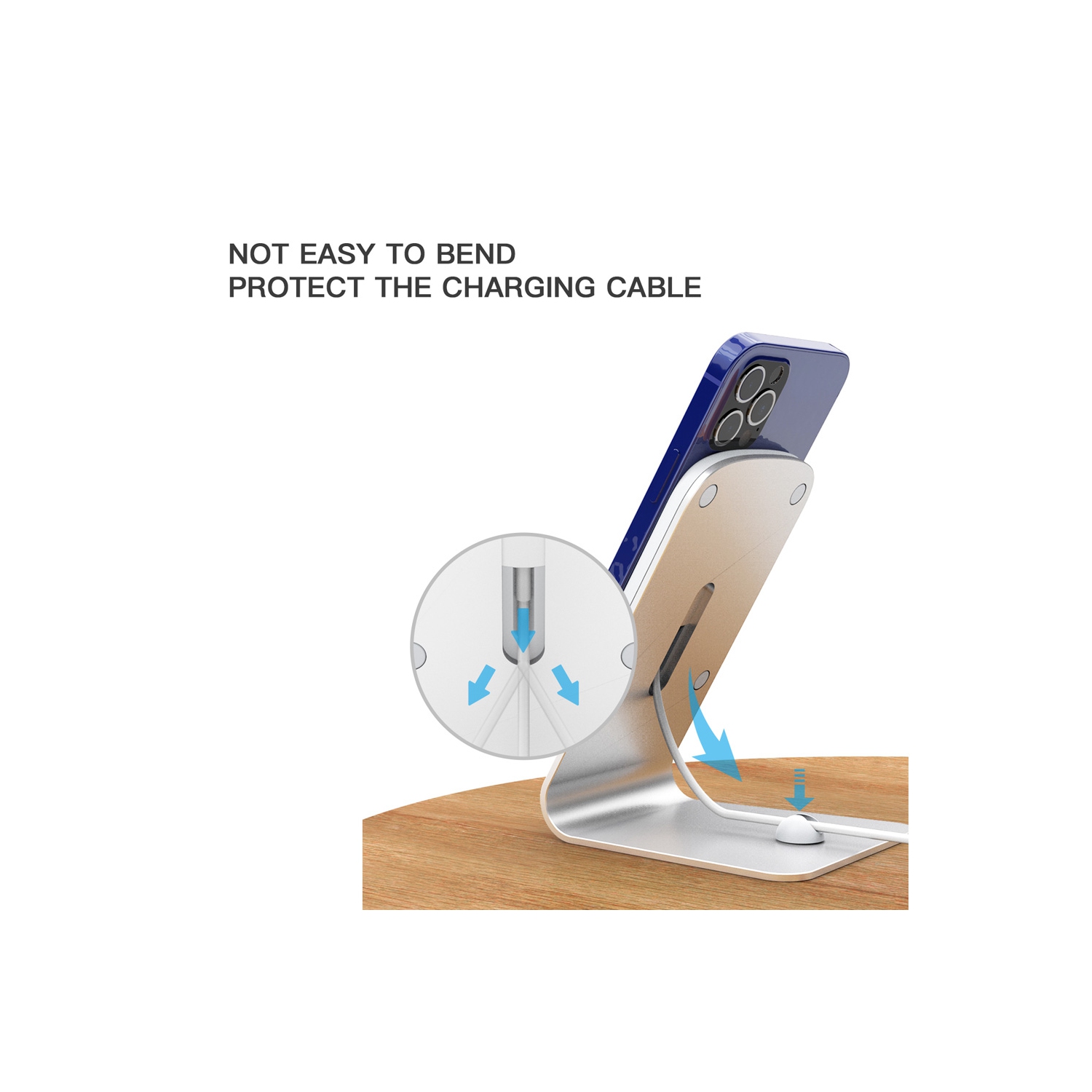 Aluminium Desk Stand Phone Holder for MagSafe Magnetic Wireless Charger - axGear