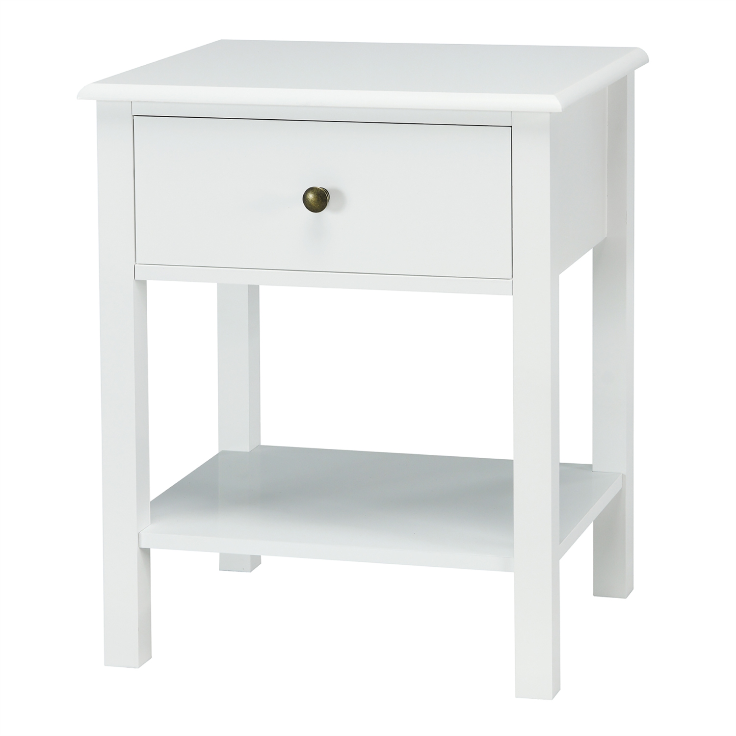 Costway End Table Nightstand Storage Display Drawer Shelf Beside Bedroom